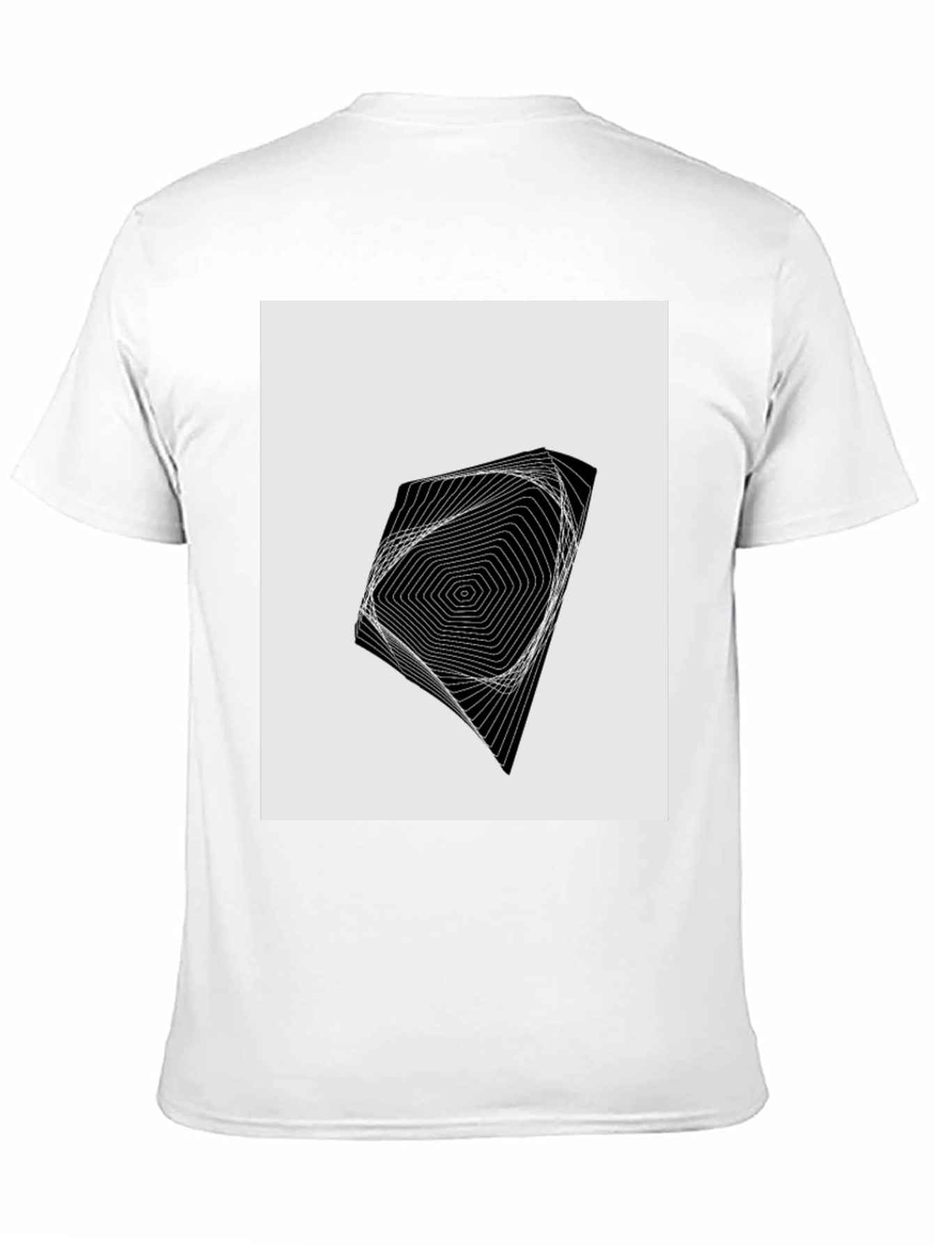 Black Geometric Illusion Graphic Tee view 11