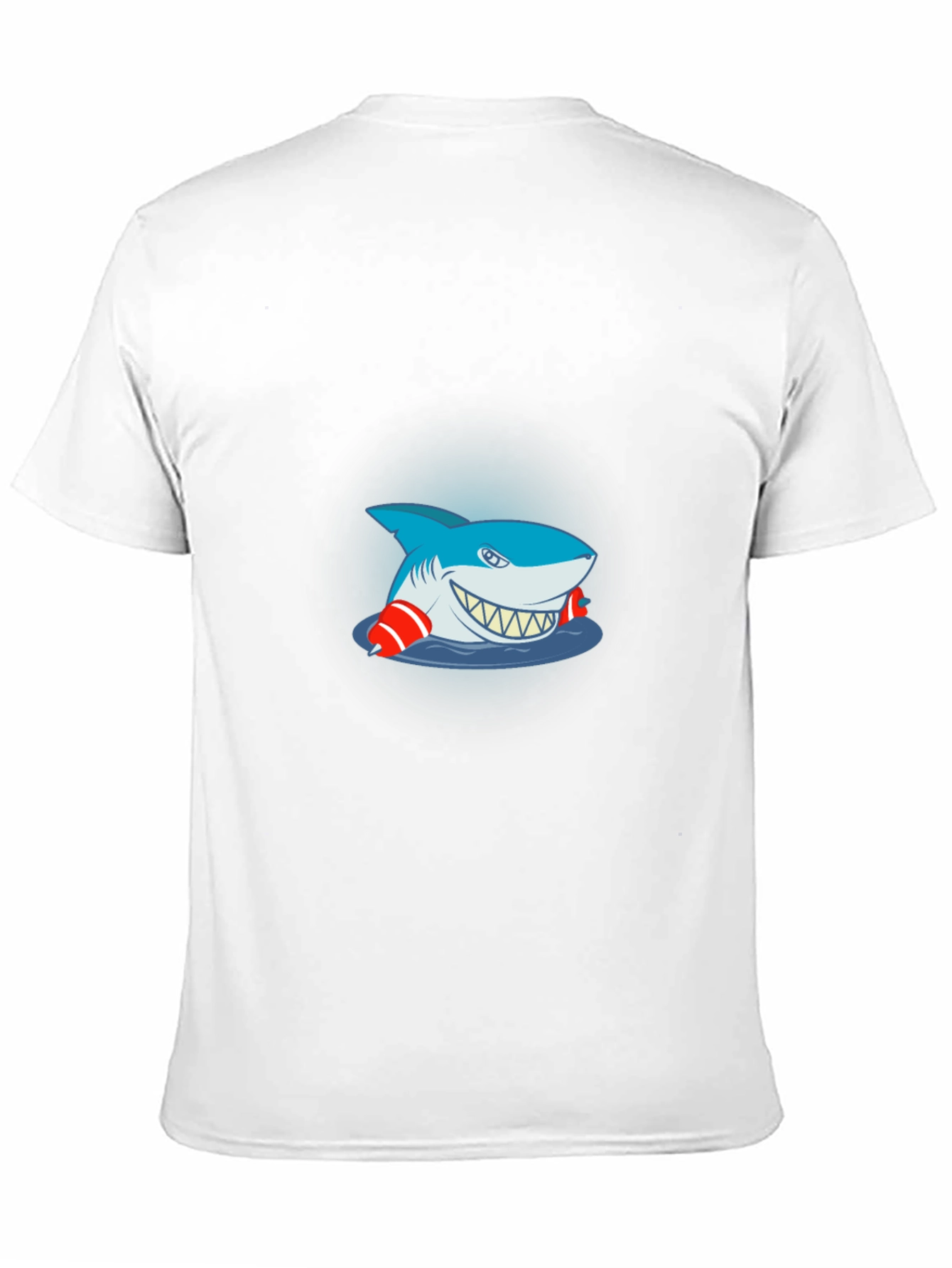 Black Cartoon Shark Graphic Tee - Black Cotton T-Shirt view 11