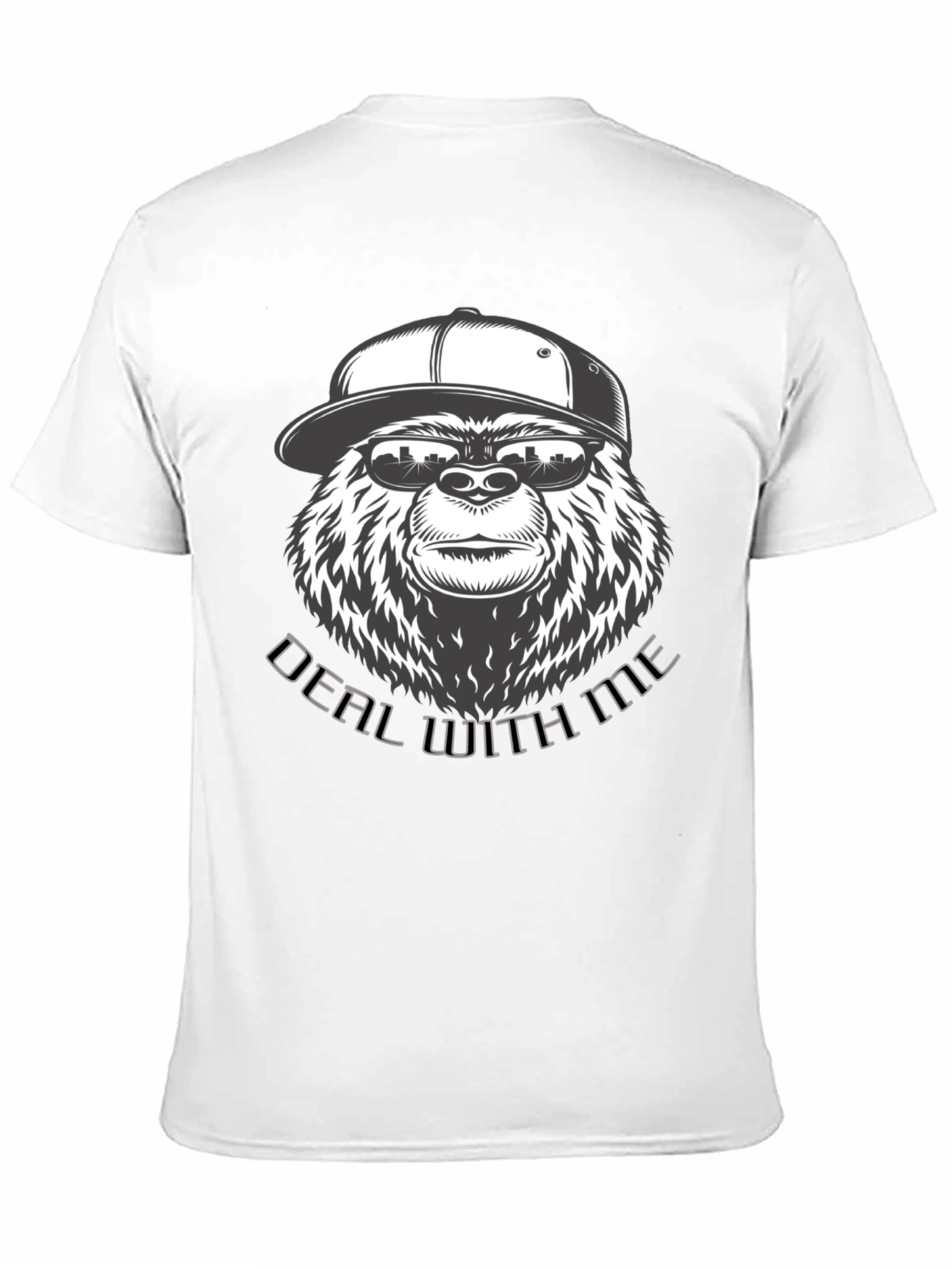Black Cool Gorilla Deal With Me Black Graphic T-Shirt view 11