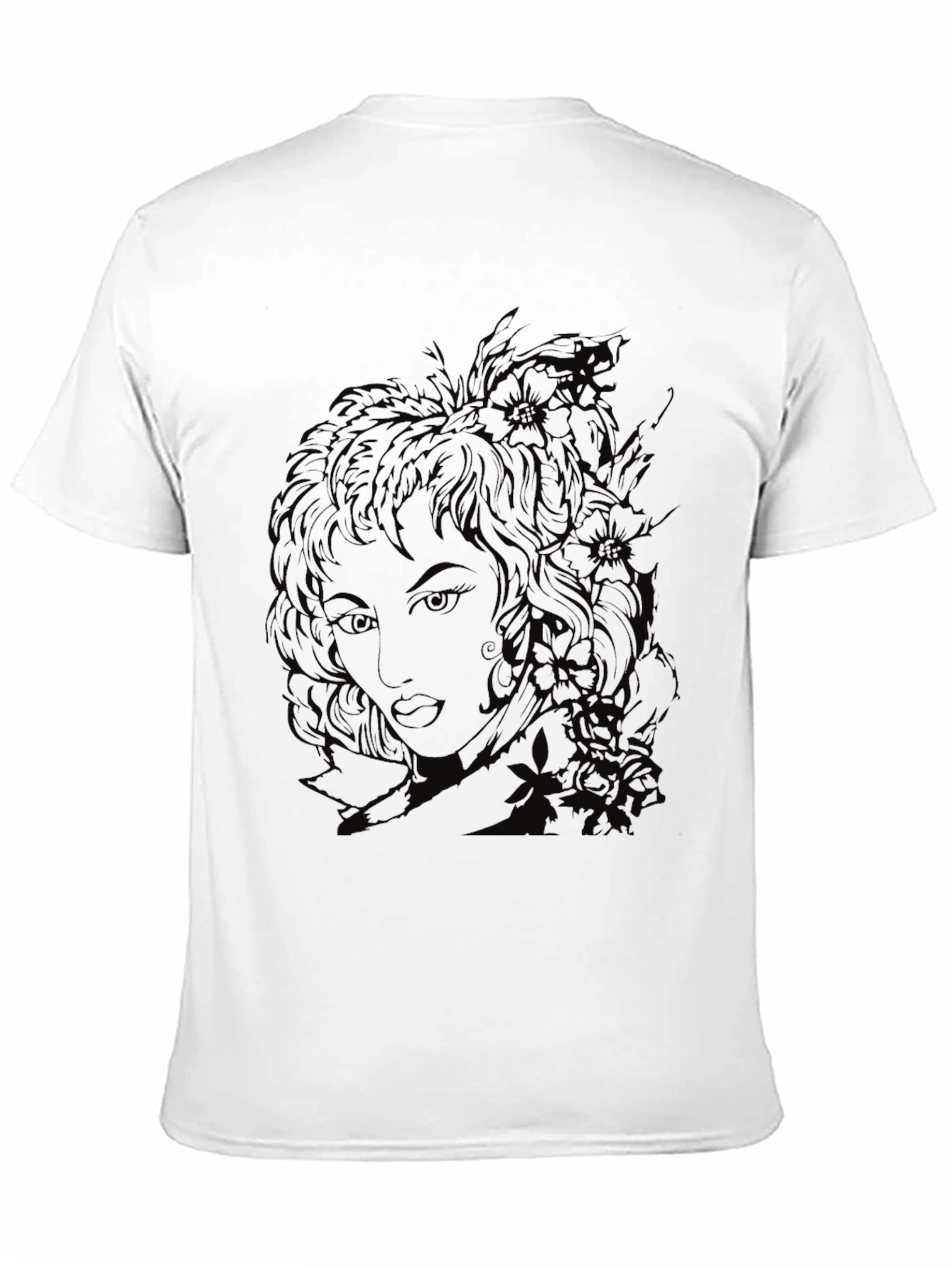 Black Graphic Print Tee - Vintage Woman Portrait view 11