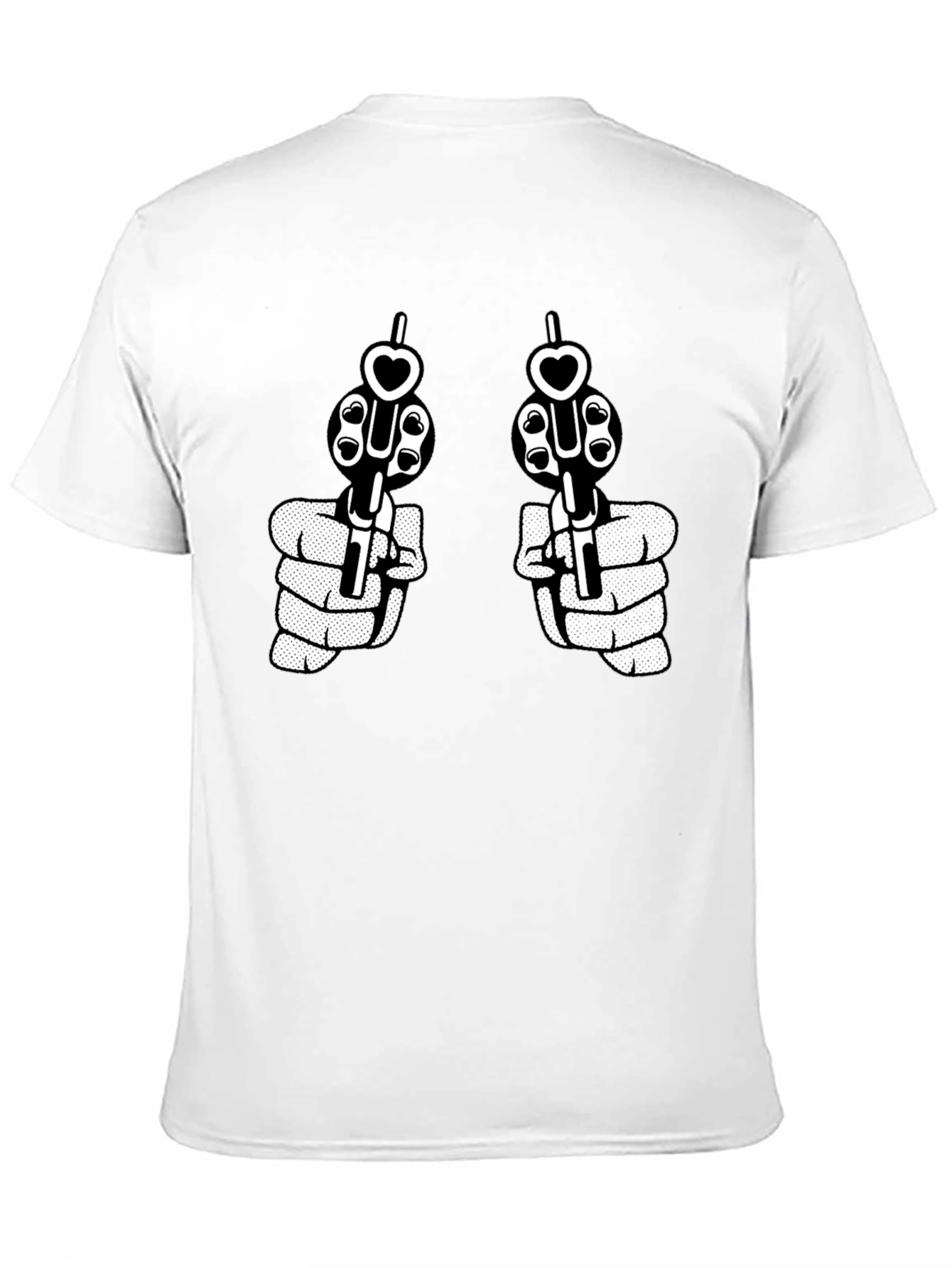 Black Guns and Hearts Graphic Tee - Black view 11
