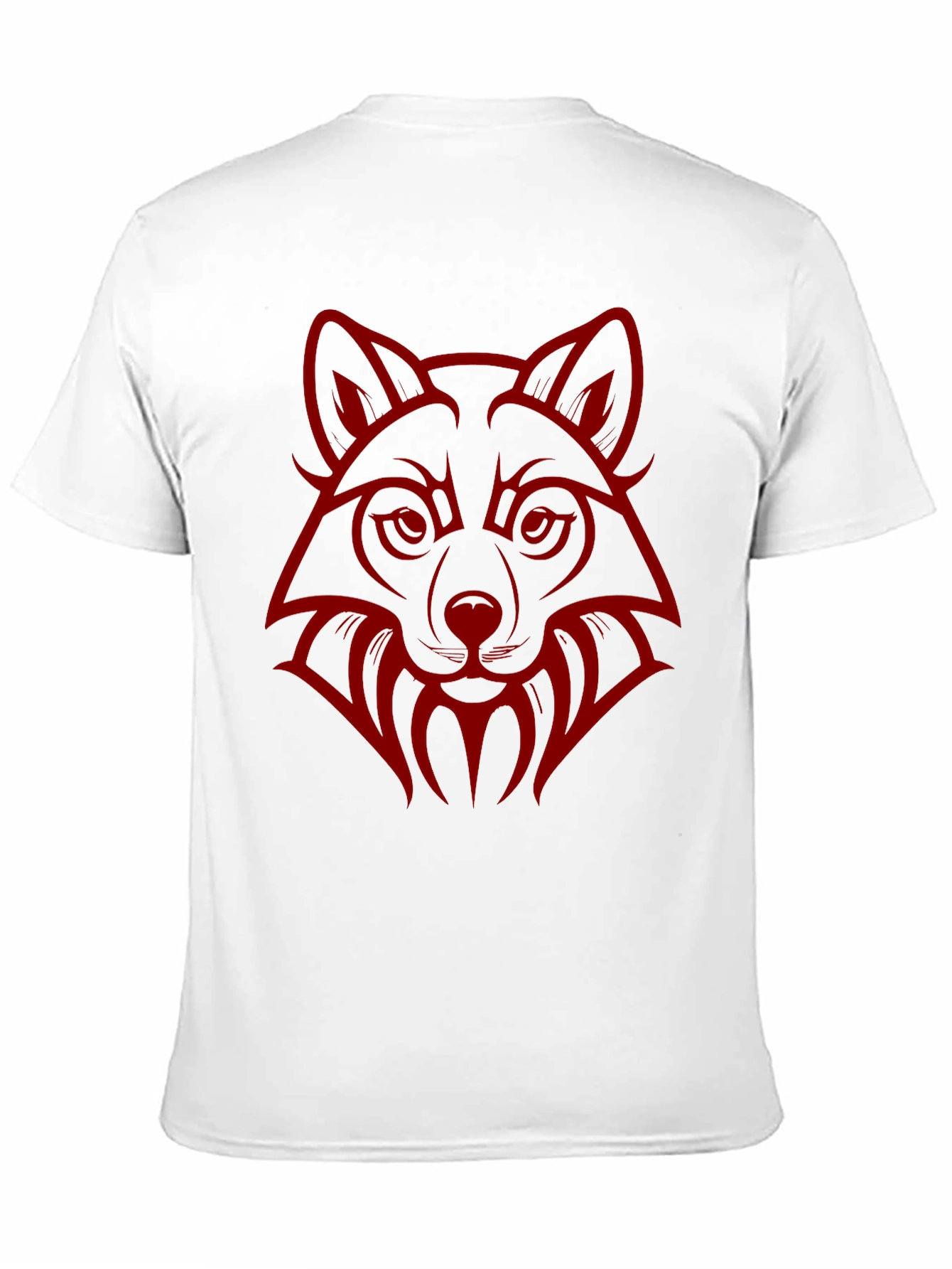 Black Wolf Head Graphic Print Crew Neck T-Shirt view 11