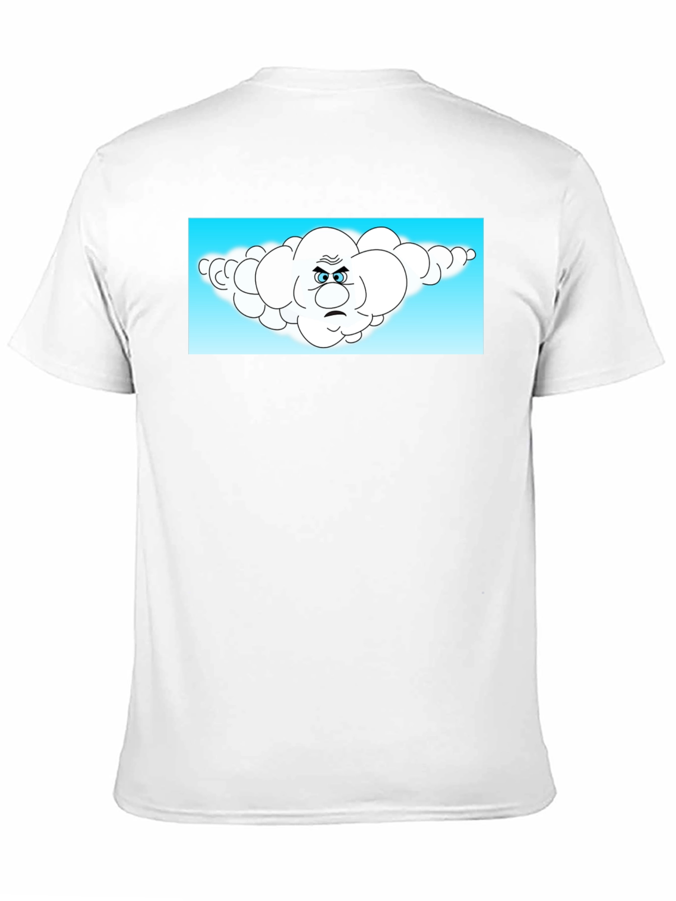 Black Grumpy Cloud Cartoon Black T-Shirt view 11