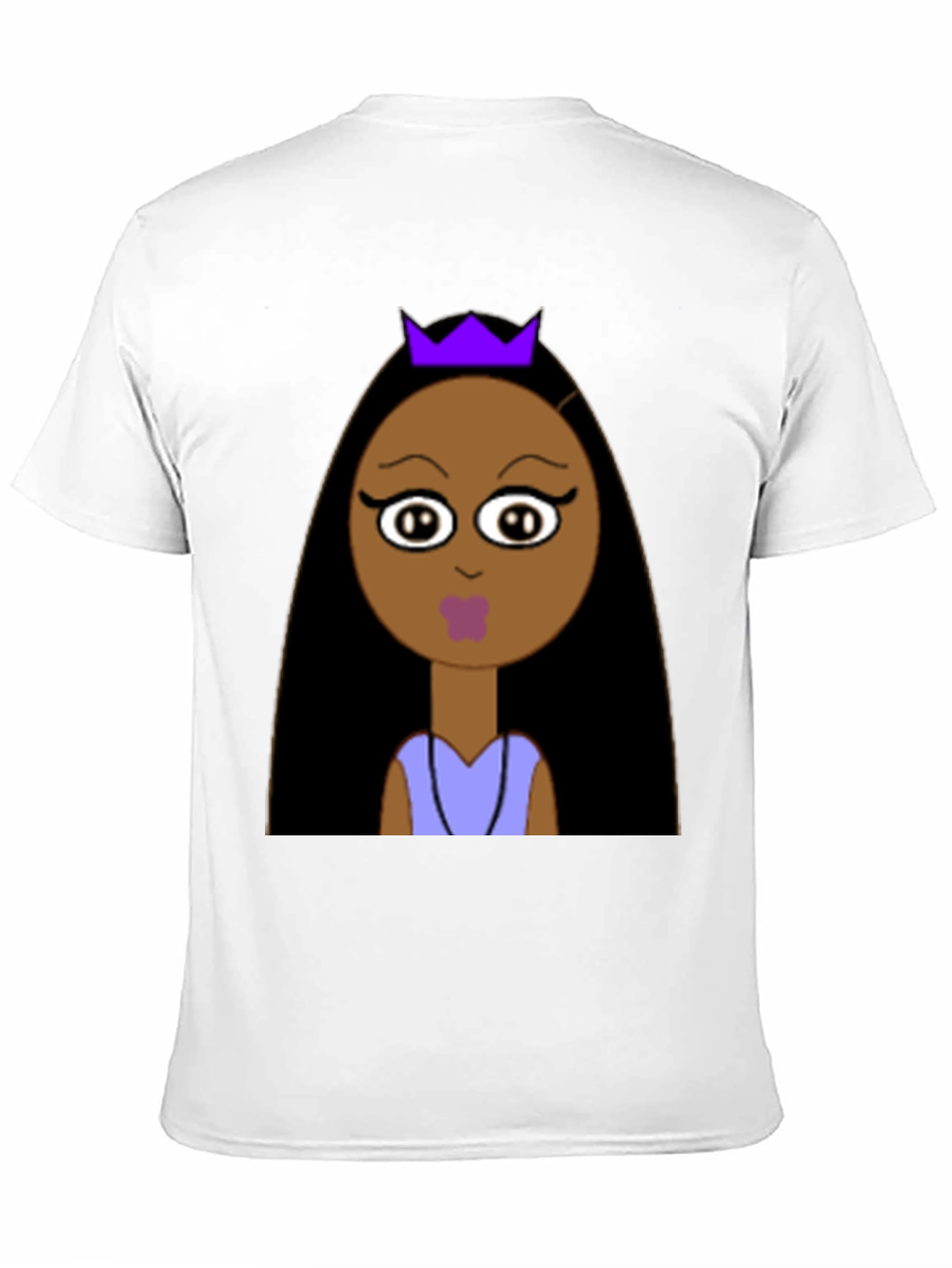 Black Cartoon Princess Graphic Tee - Unisex Black T-Shirt view 11