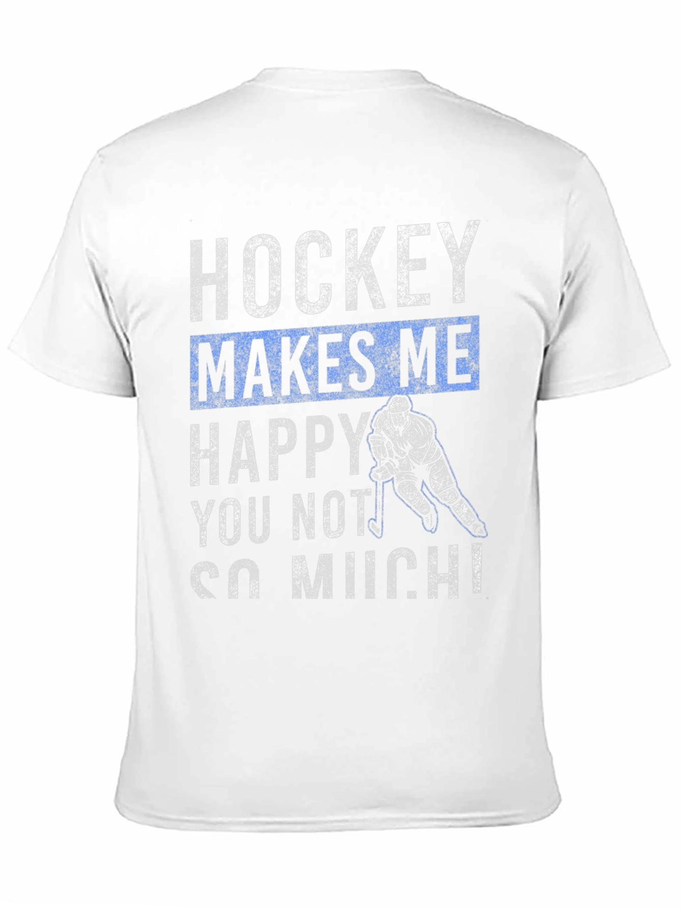 Black Hockey Makes Me Happy T-Shirt view 11