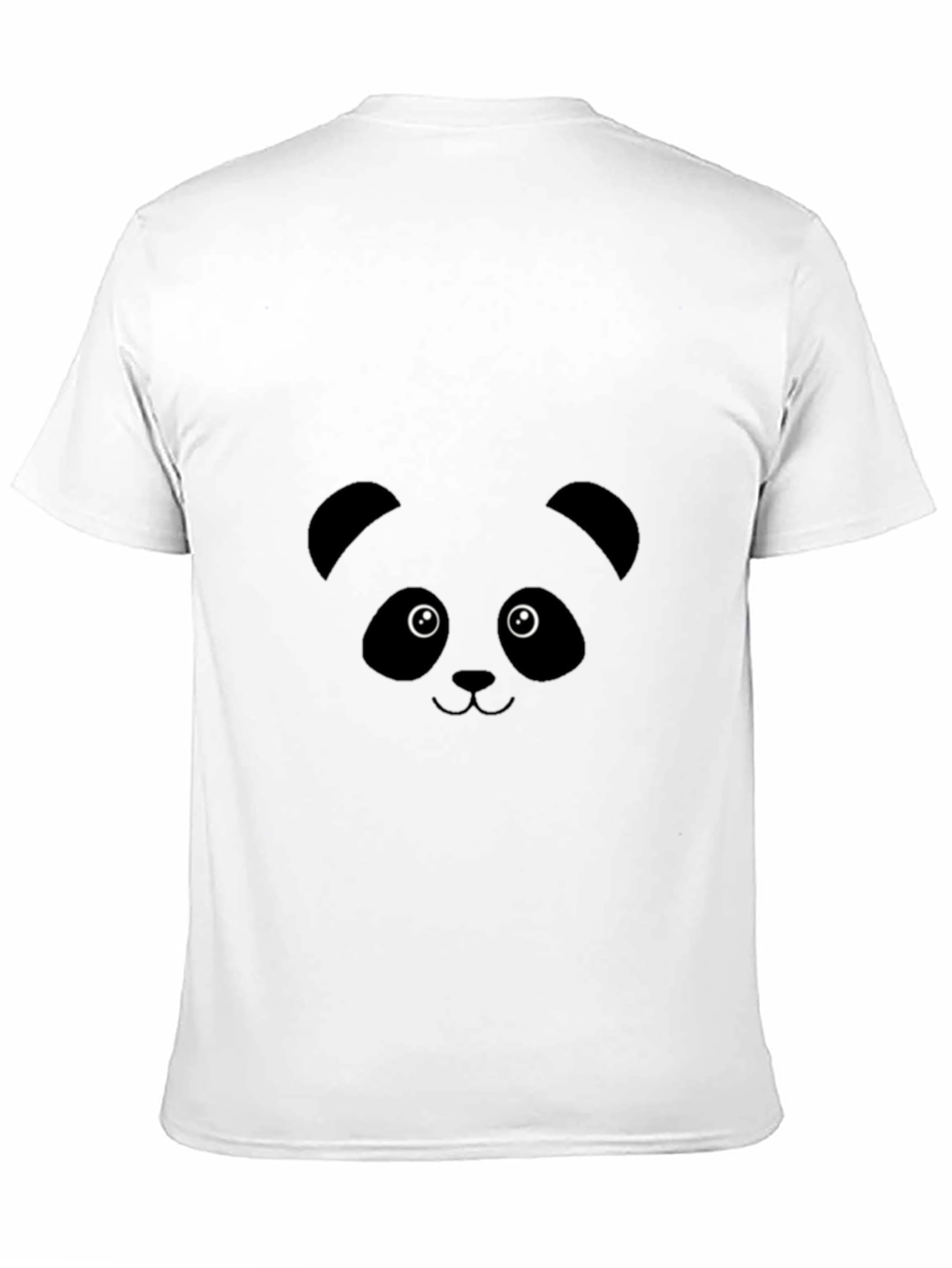 Black Cute Panda Face Graphic Tee - Black Unisex T-Shirt view 11