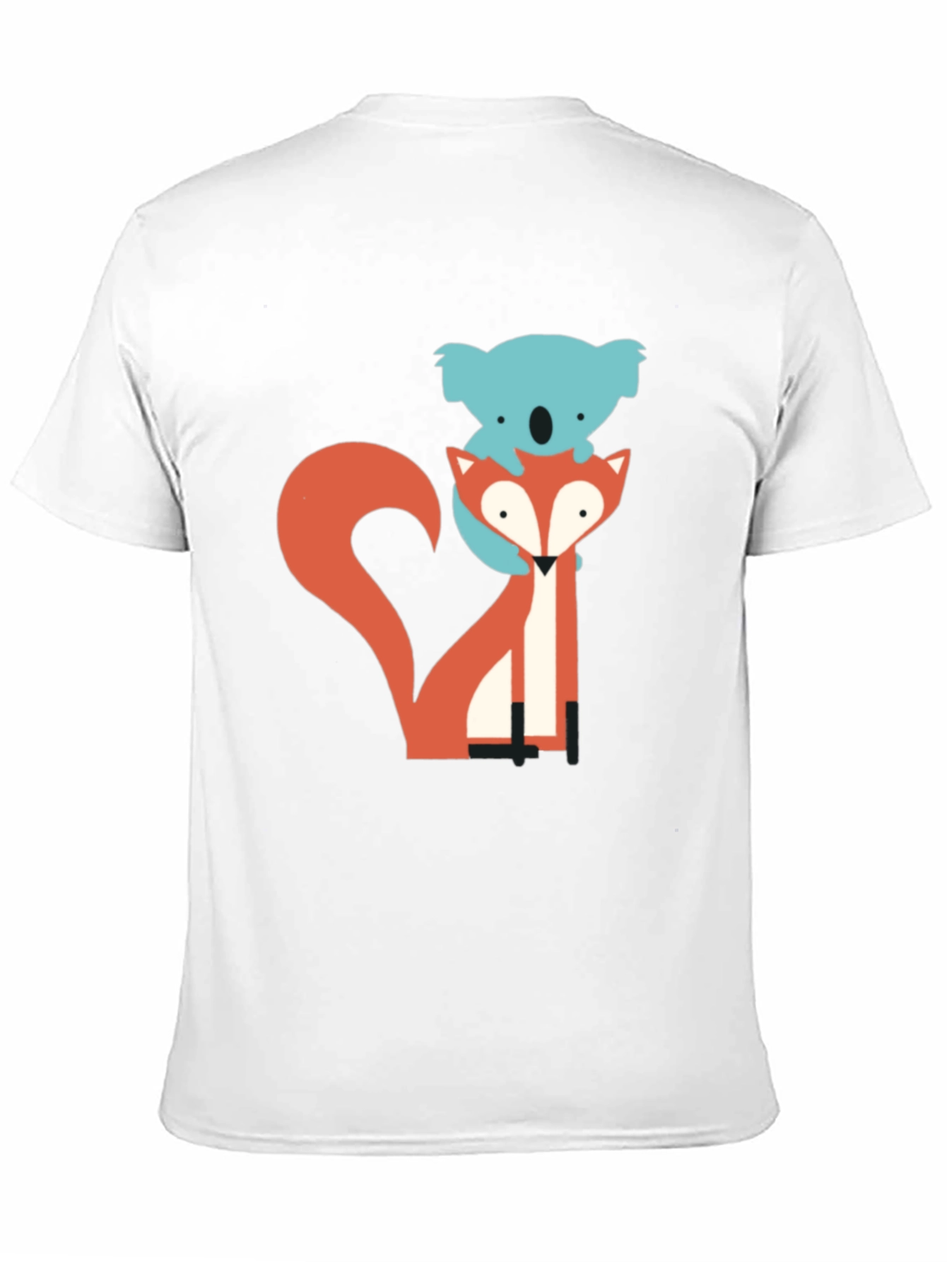 Black Koala Riding Fox Graphic Tee - Black Cotton T-Shirt view 11