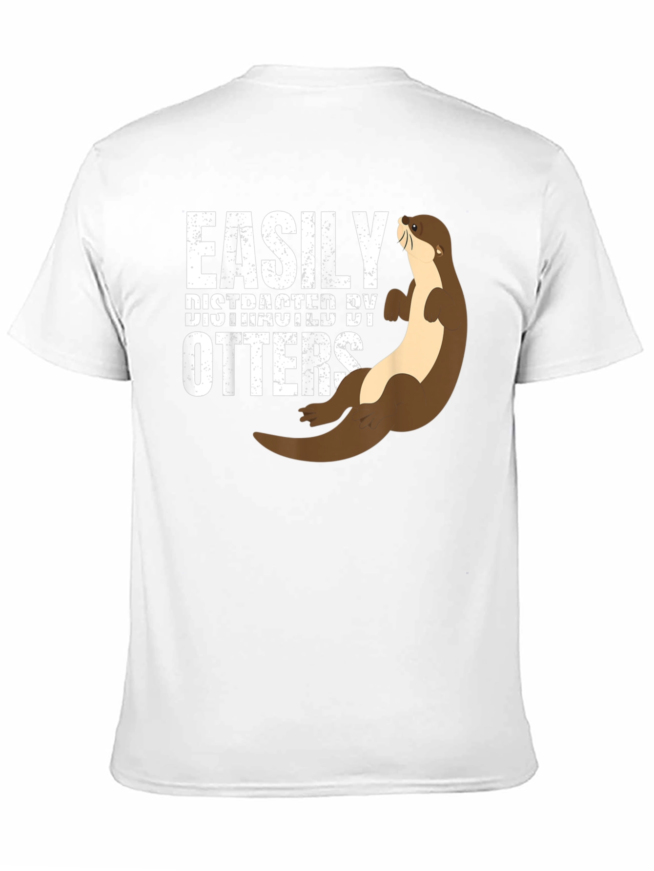 Black Easily Distracted By Otters Funny Graphic Tee view 11