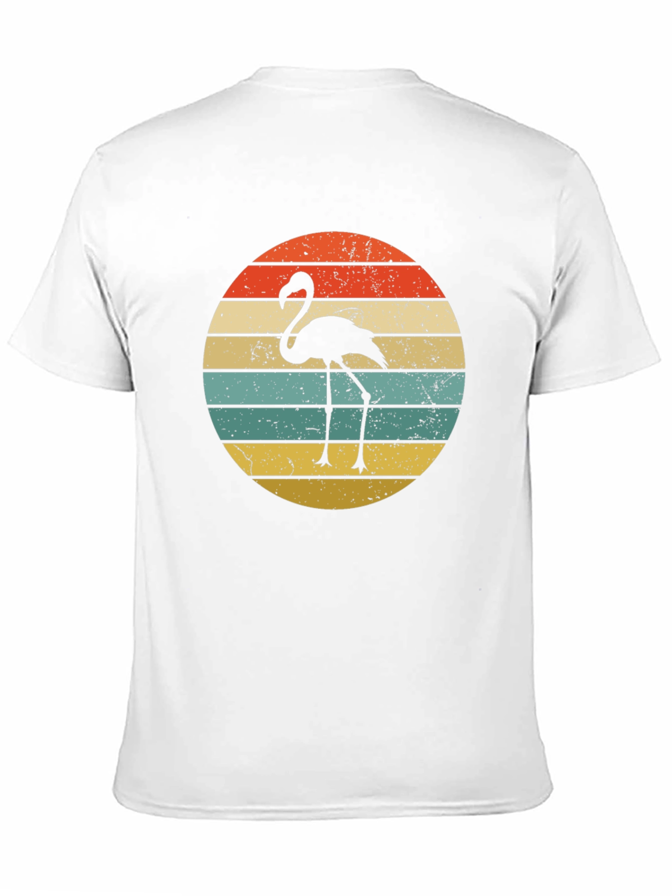 Black Retro Flamingo Sunset Graphic T-Shirt view 11