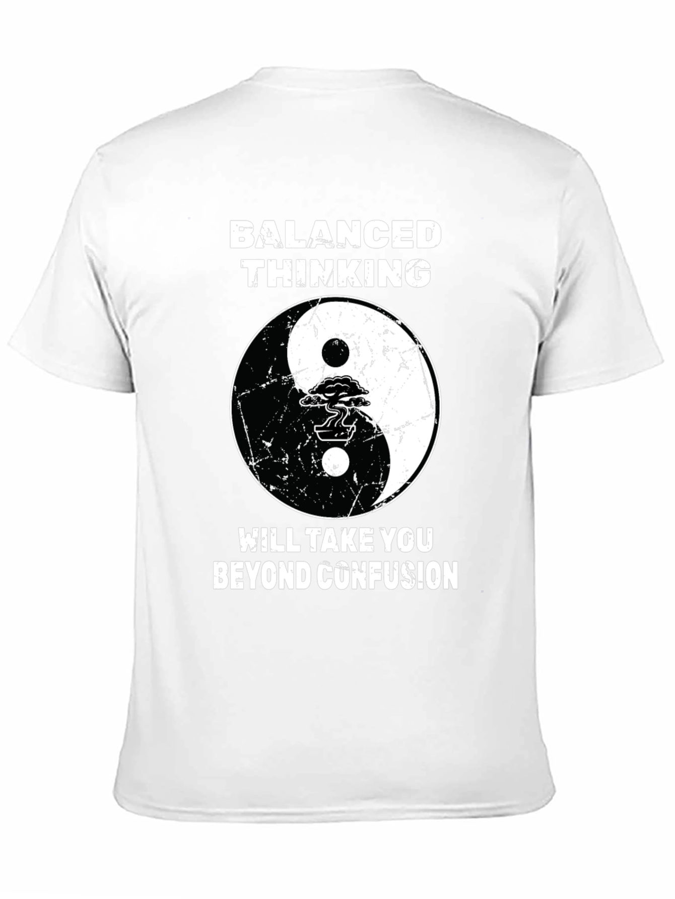 Black Balanced Thinking Yin Yang T-Shirt view 11
