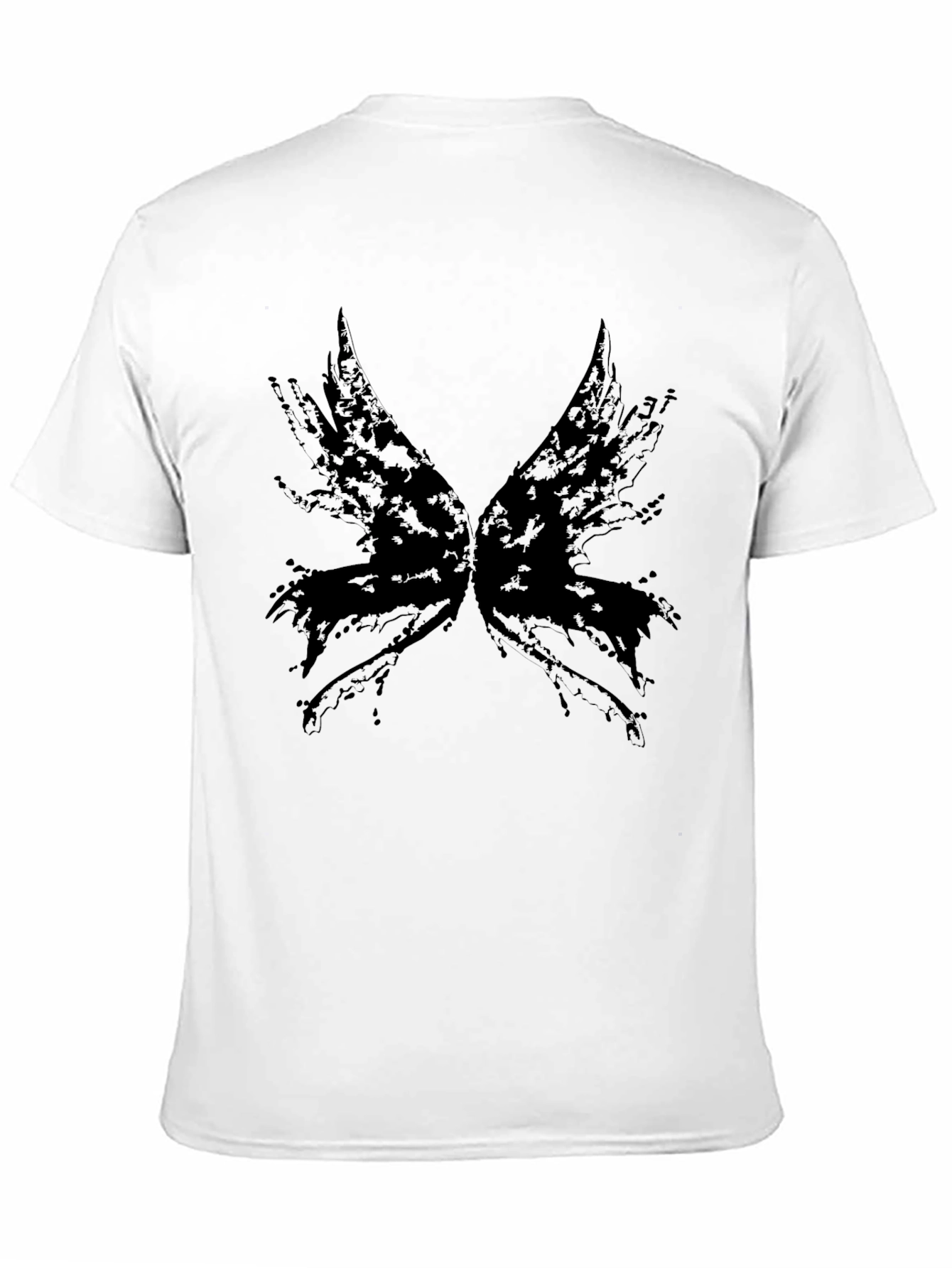 Black Abstract Wings Graphic Tee - Black Cotton Blend view 11