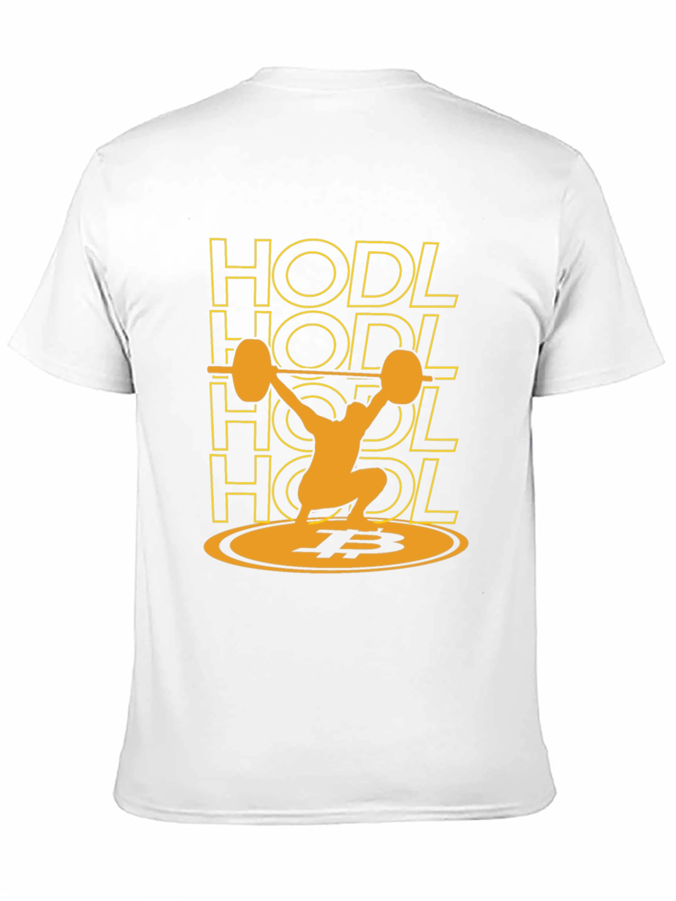 Black HODL Bitcoin Weightlifting Black T-Shirt view 11