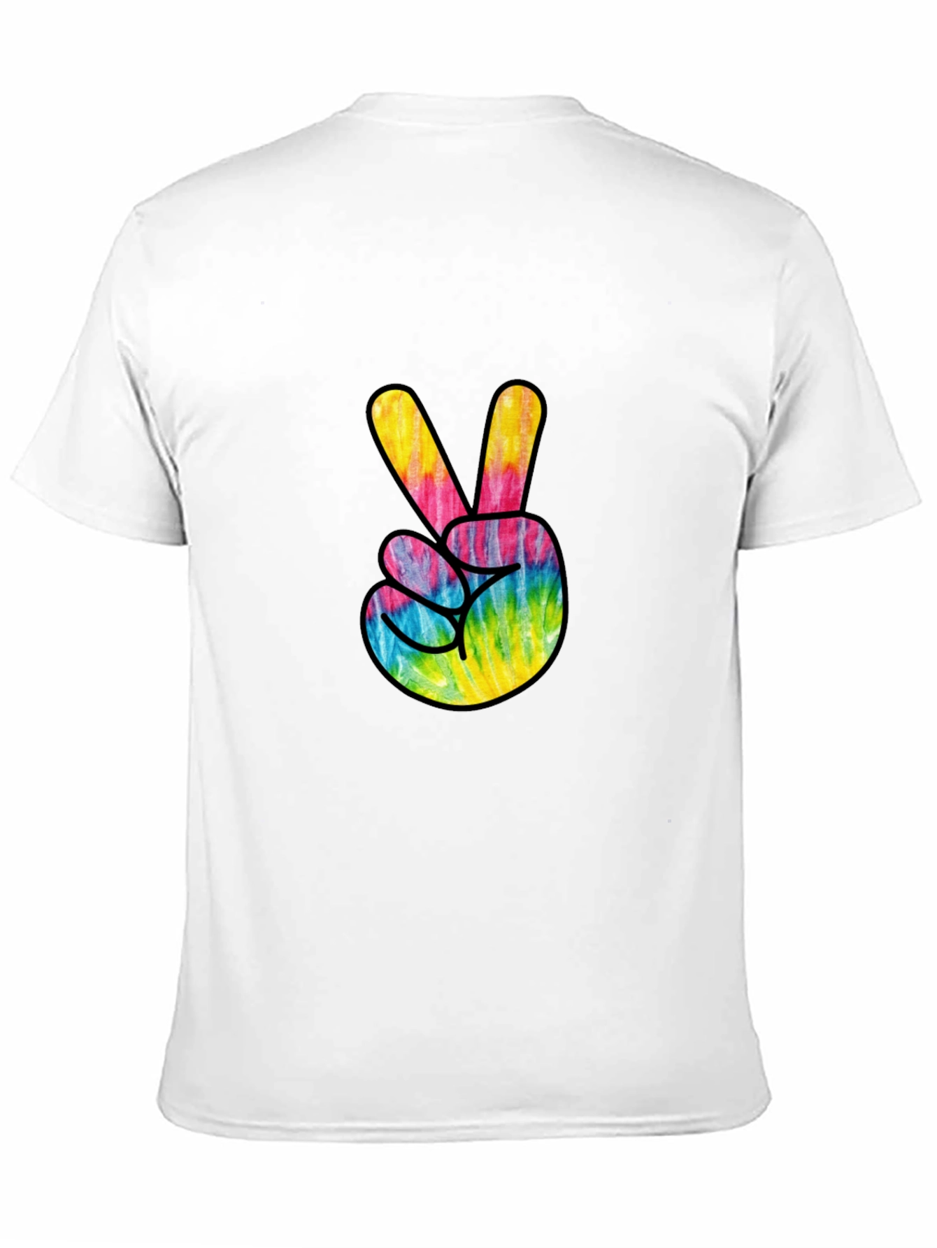 Black Tie Dye Peace Sign Graphic Tee - Casual Comfort view 11