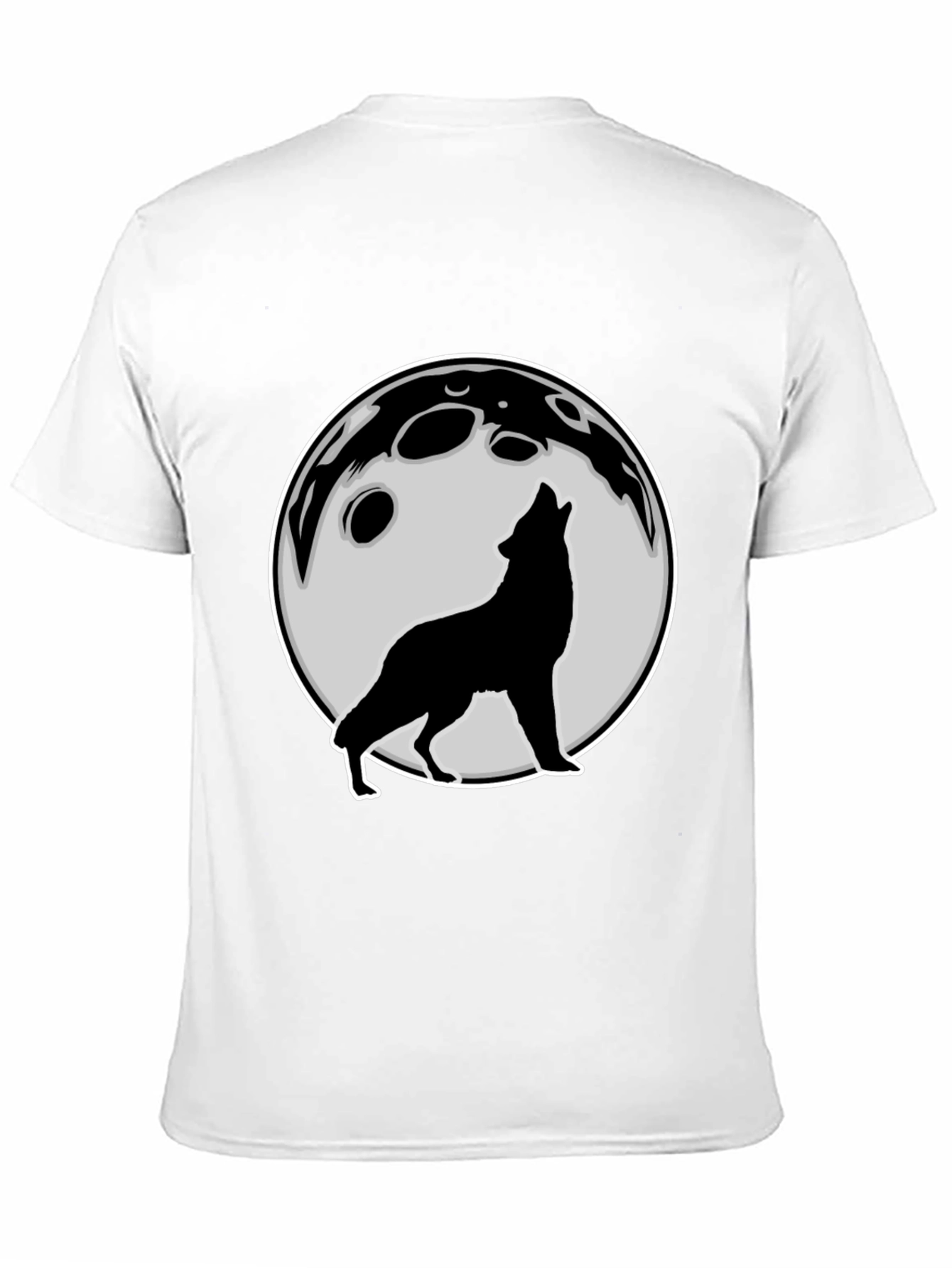 Black Wolf Howling at Moon Graphic Tee - Black view 11