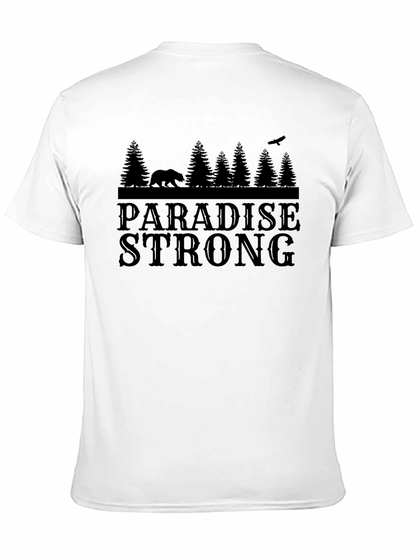 Black Paradise Strong Black T-Shirt - Bear & Forest Graphic view 11