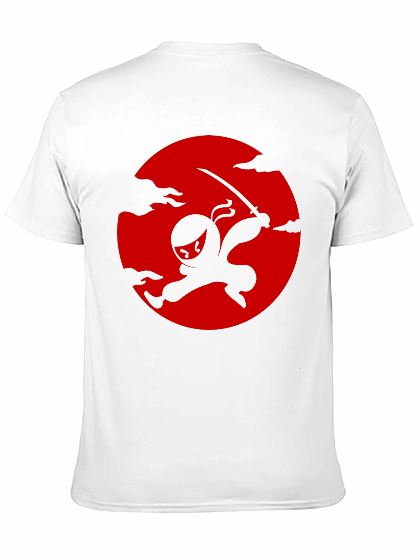 Black Ninja Silhouette Graphic Tee - Black Cotton T-Shirt view 11