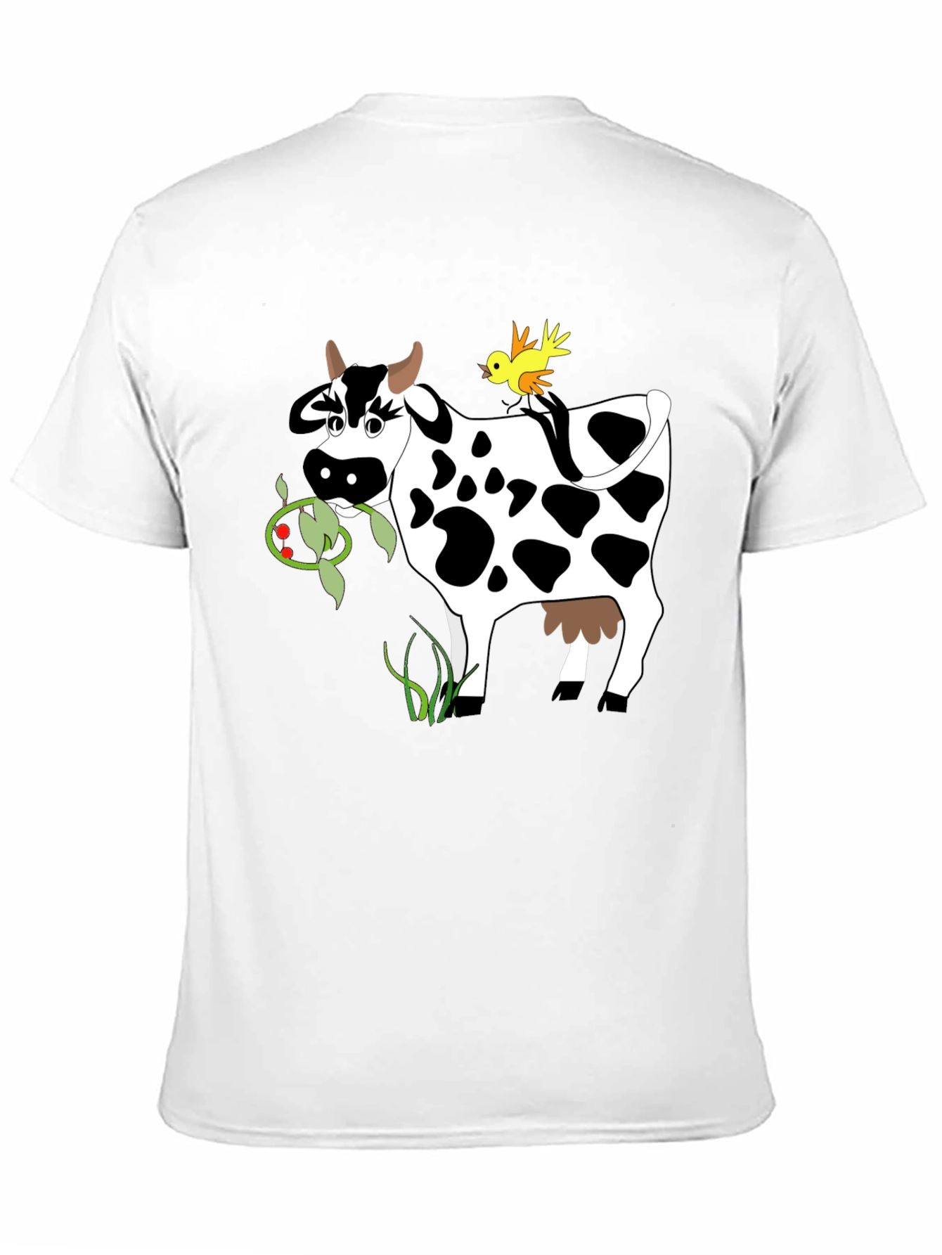 Black Cow & Bird Graphic Tee - Black Cotton T-Shirt view 11