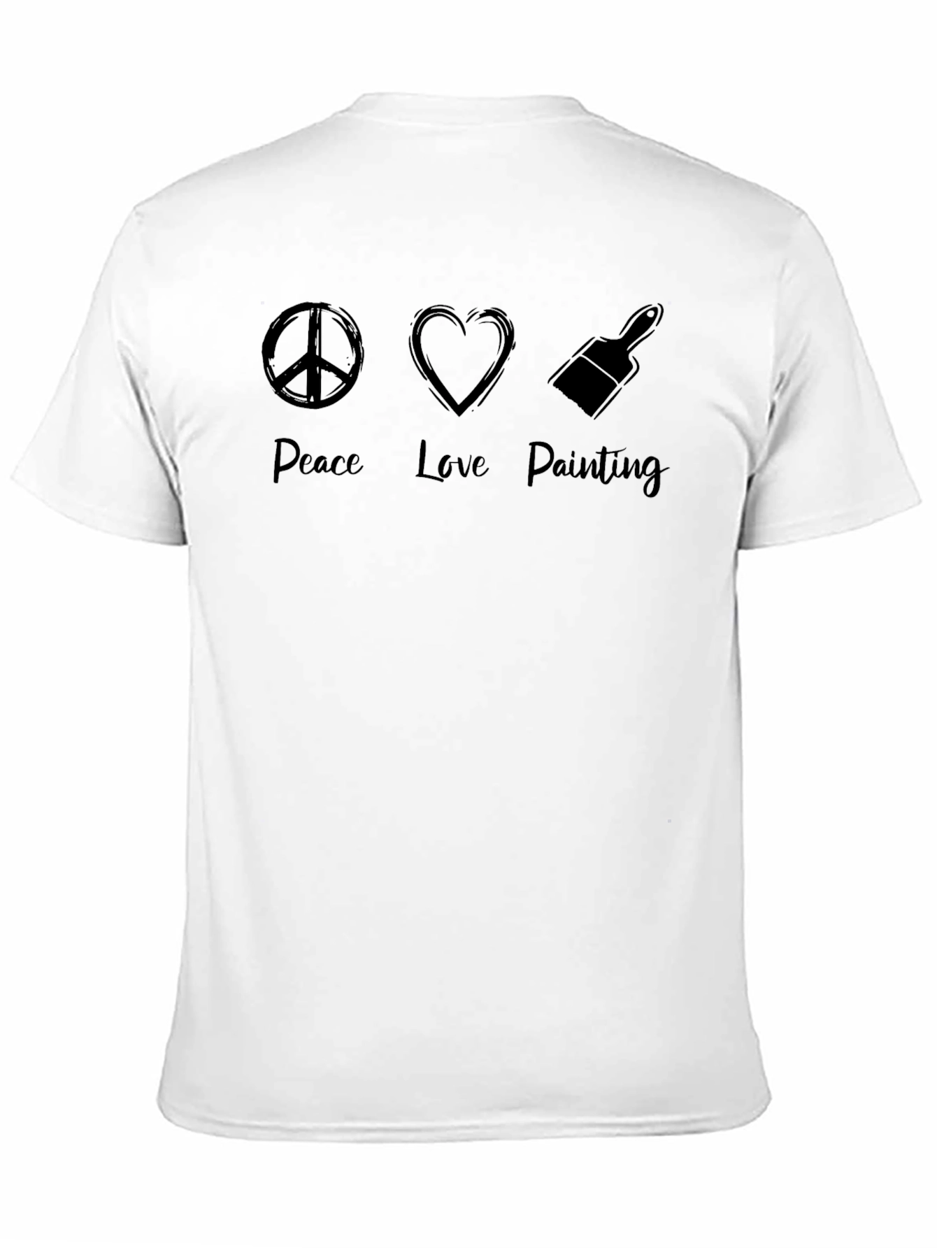 Black Peace Love Painting Black T-Shirt view 11