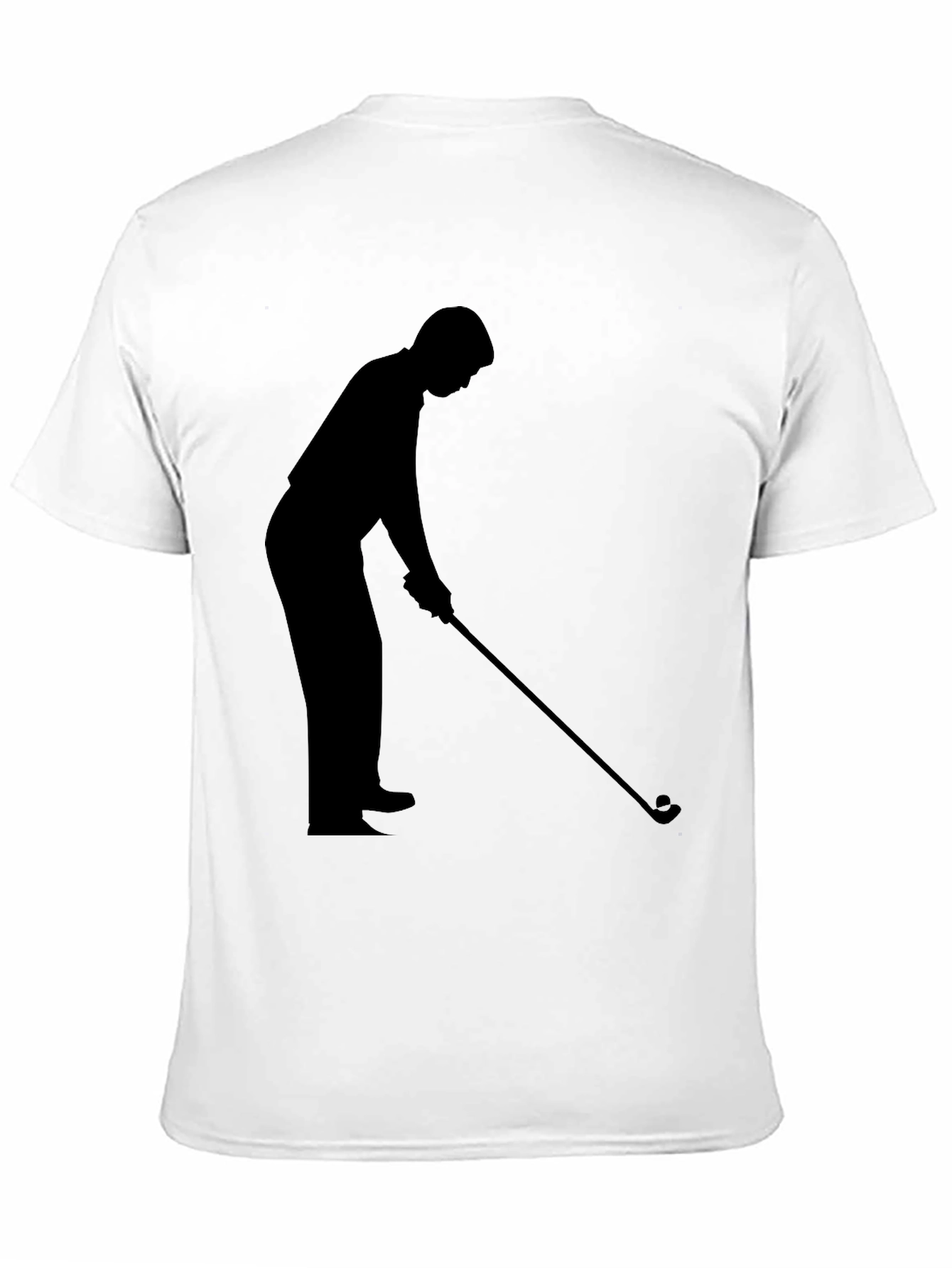 Black Golfer Silhouette Black T-Shirt view 11