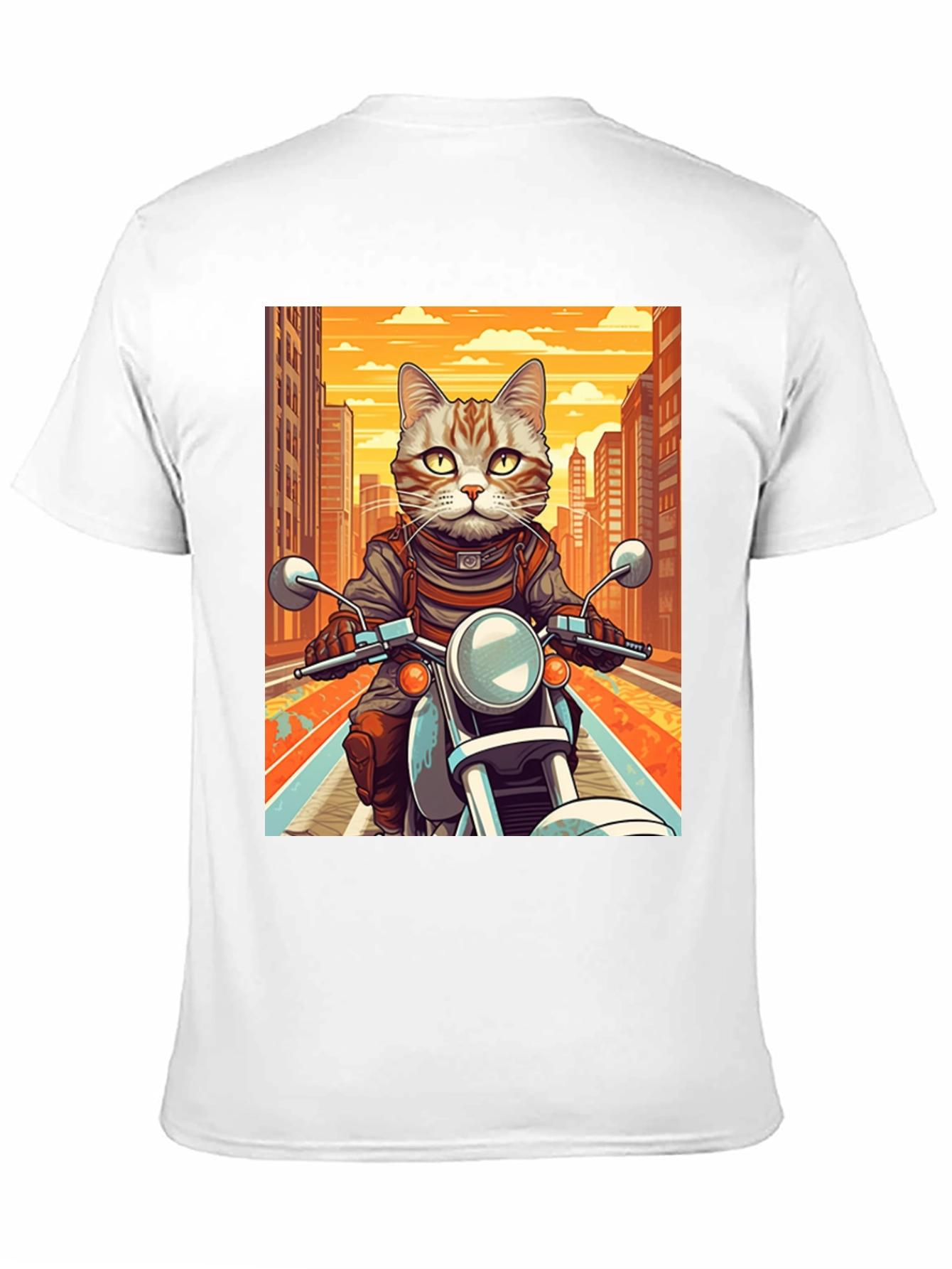 Black Cat on Motorcycle Graphic Tee view 11