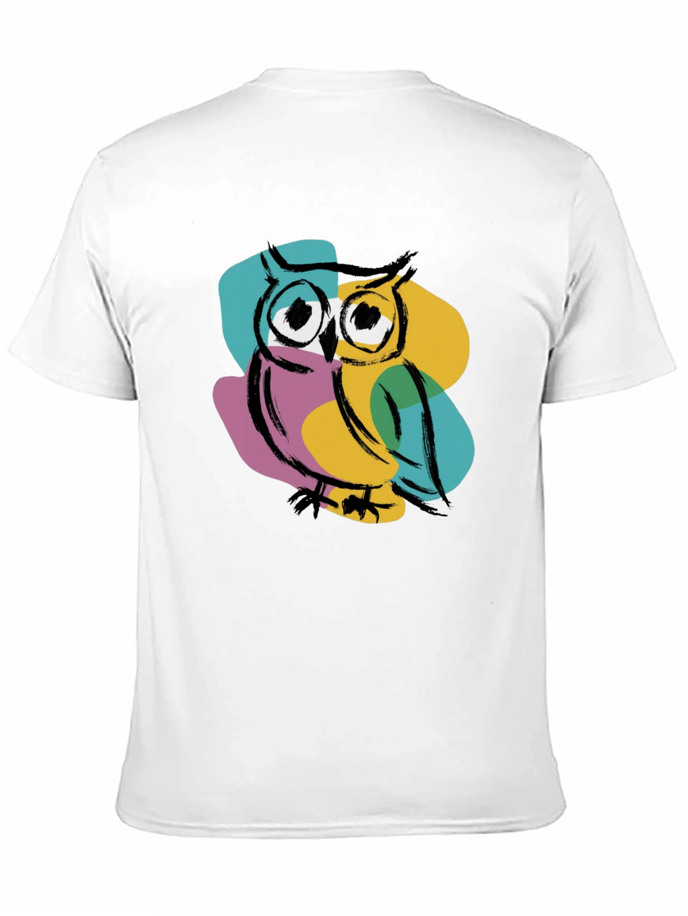 Black Cool Owl Graphic Print T-Shirt - Black view 11