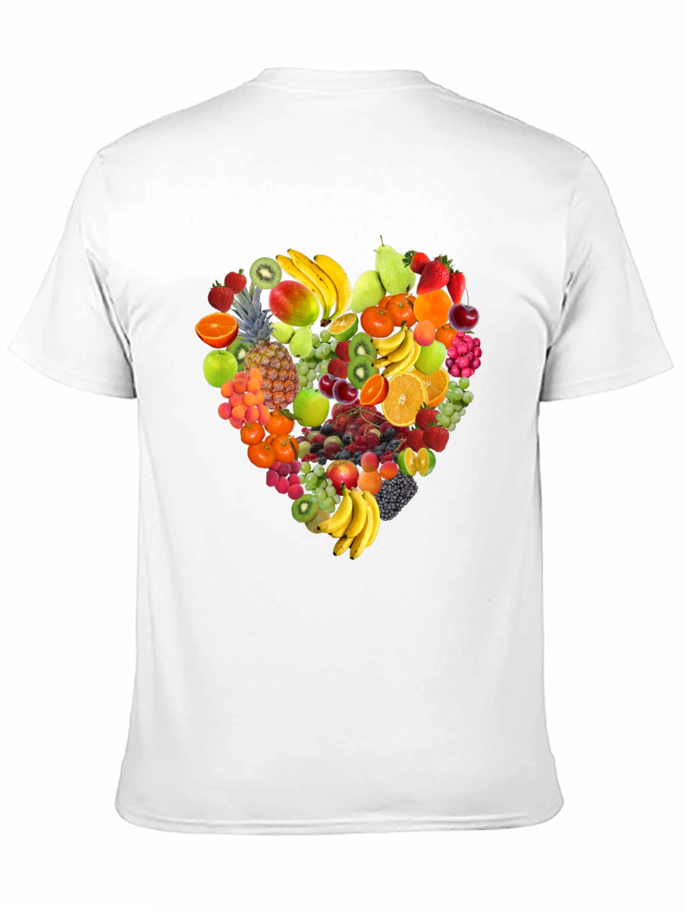 Black Fruit Heart Graphic Print Black T-Shirt view 11