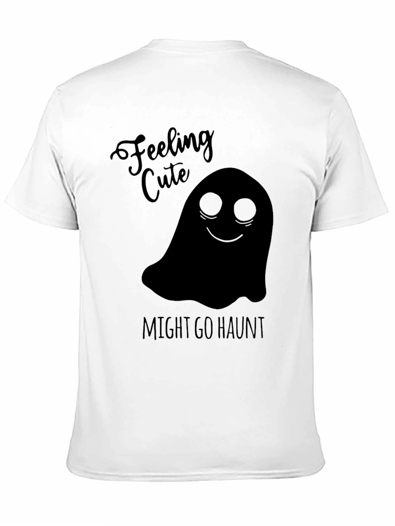 Black Feeling Cute Ghost Graphic Tee - Halloween Shirt view 11