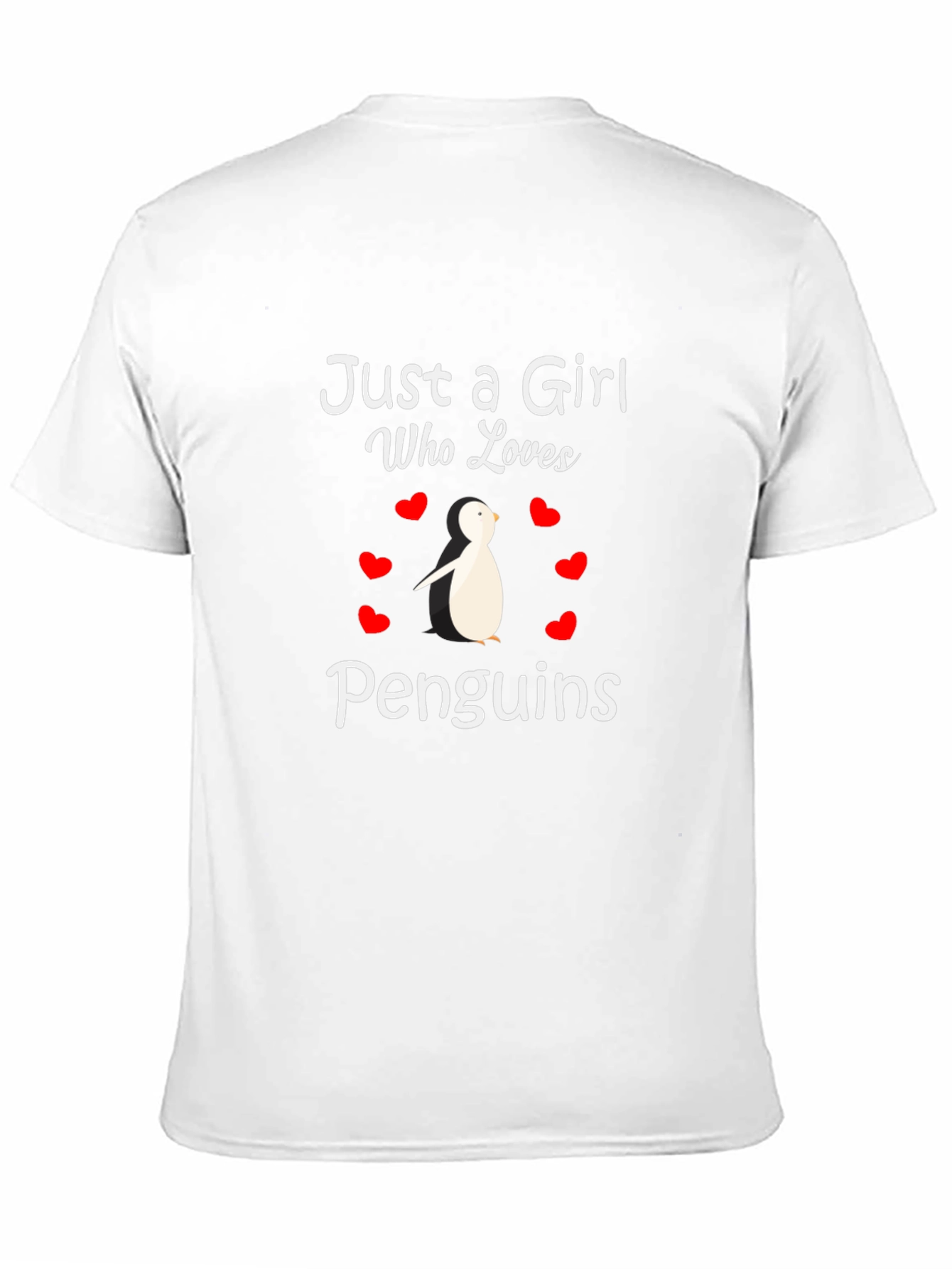 Black Just a Girl Who Loves Penguins T-Shirt view 11