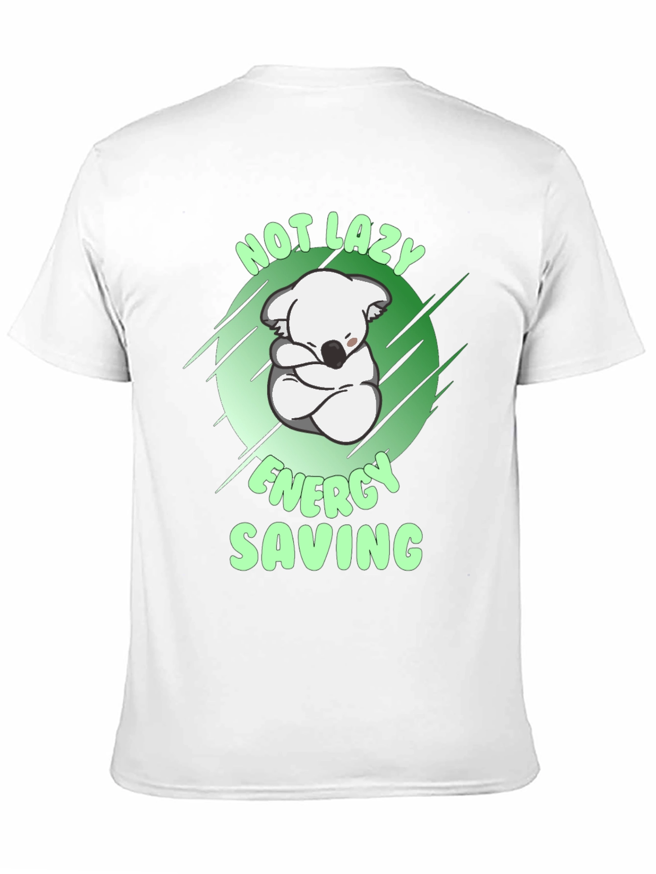 Black Not Lazy Energy Saving Koala T-Shirt view 11