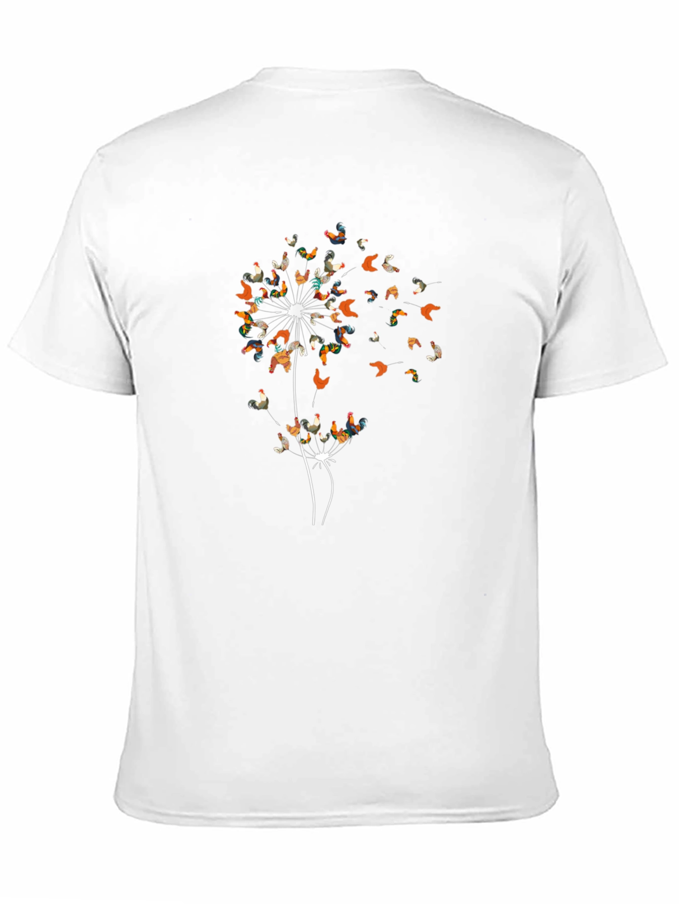Black Dandelion Chicken T-Shirt - Unique Graphic Tee view 11