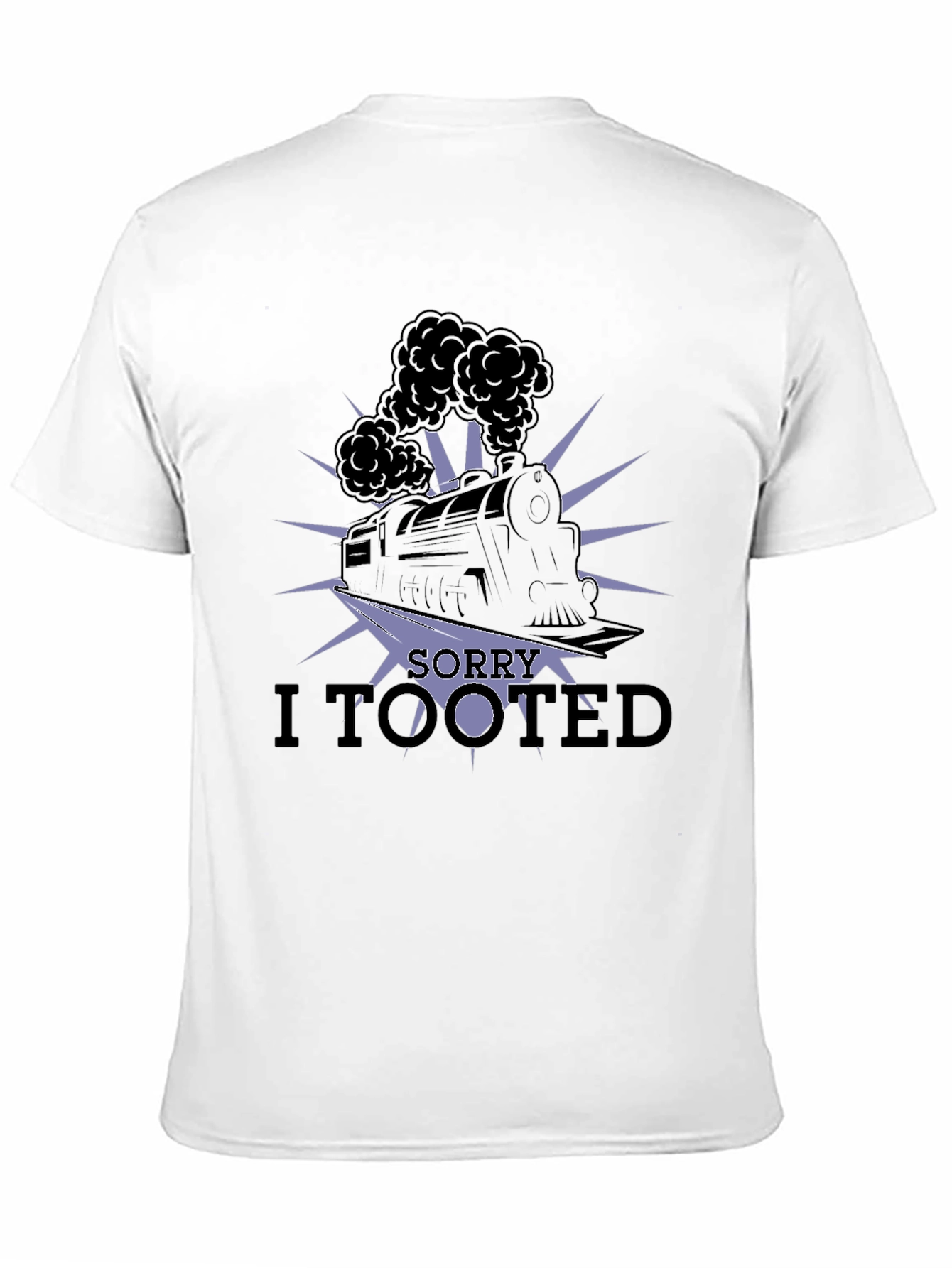 Black Funny "Sorry I Tooted" Train T-Shirt view 11