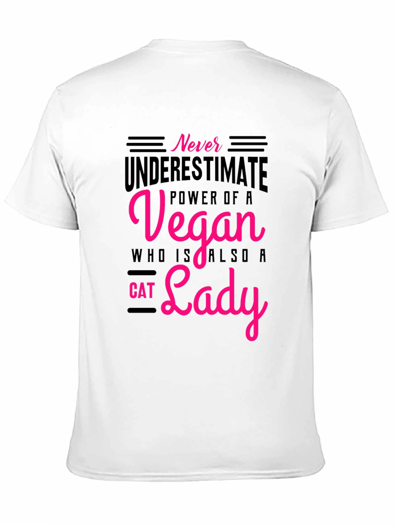 Black Vegan Cat Lady T-Shirt: Never Underestimate the Power! view 11