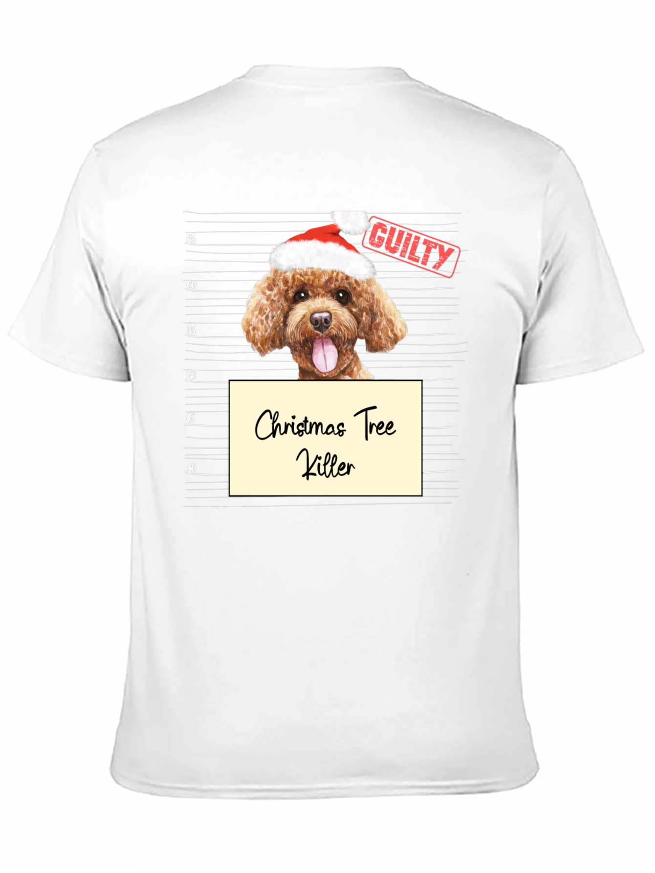 Christmas Tree Killer Dog Mugshot Graphic T-Shirt - 11
