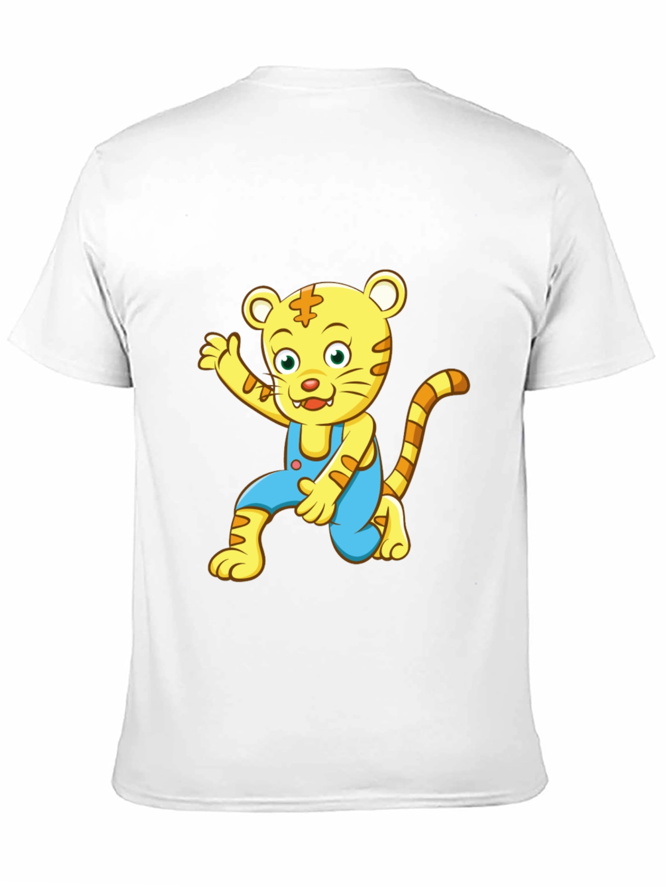 Black Cartoon Tiger Graphic Tee - Black Unisex T-Shirt view 11