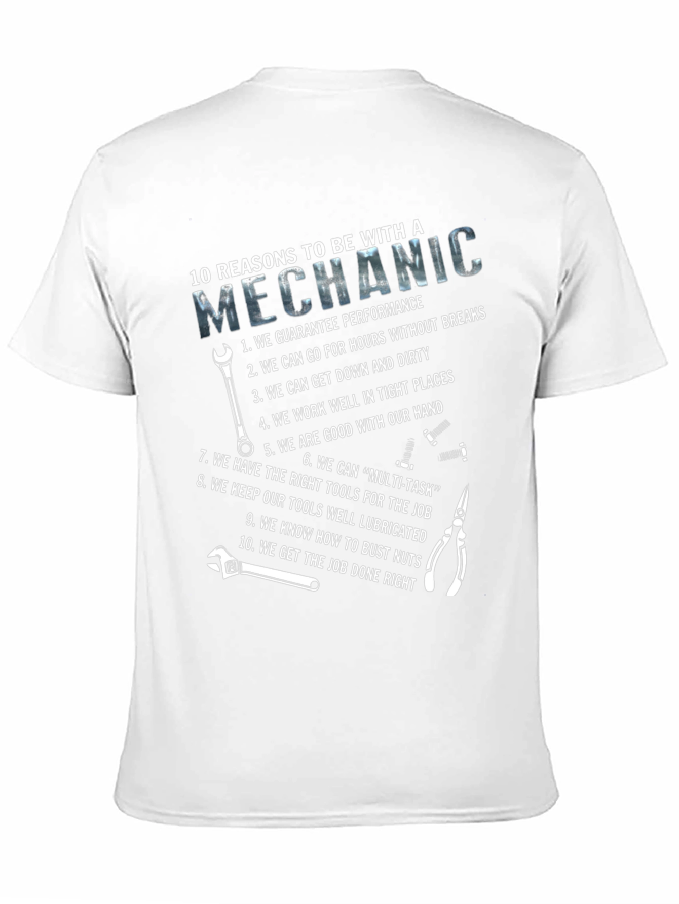 Black 10 Reasons Mechanic T-Shirt - Performance, Tools, Humor view 11