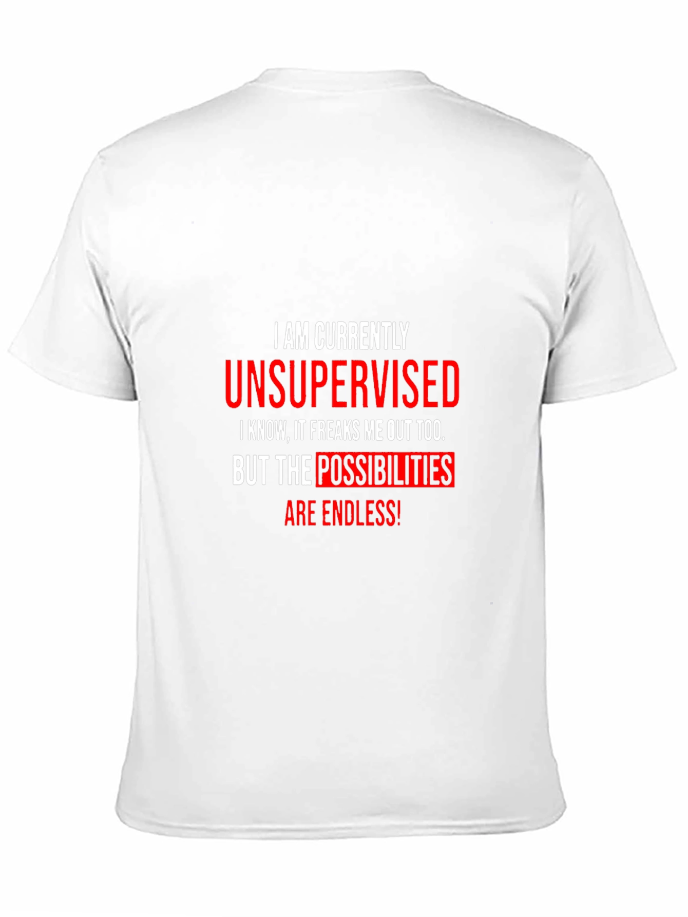 Black Unsupervised Funny Graphic T-Shirt view 11