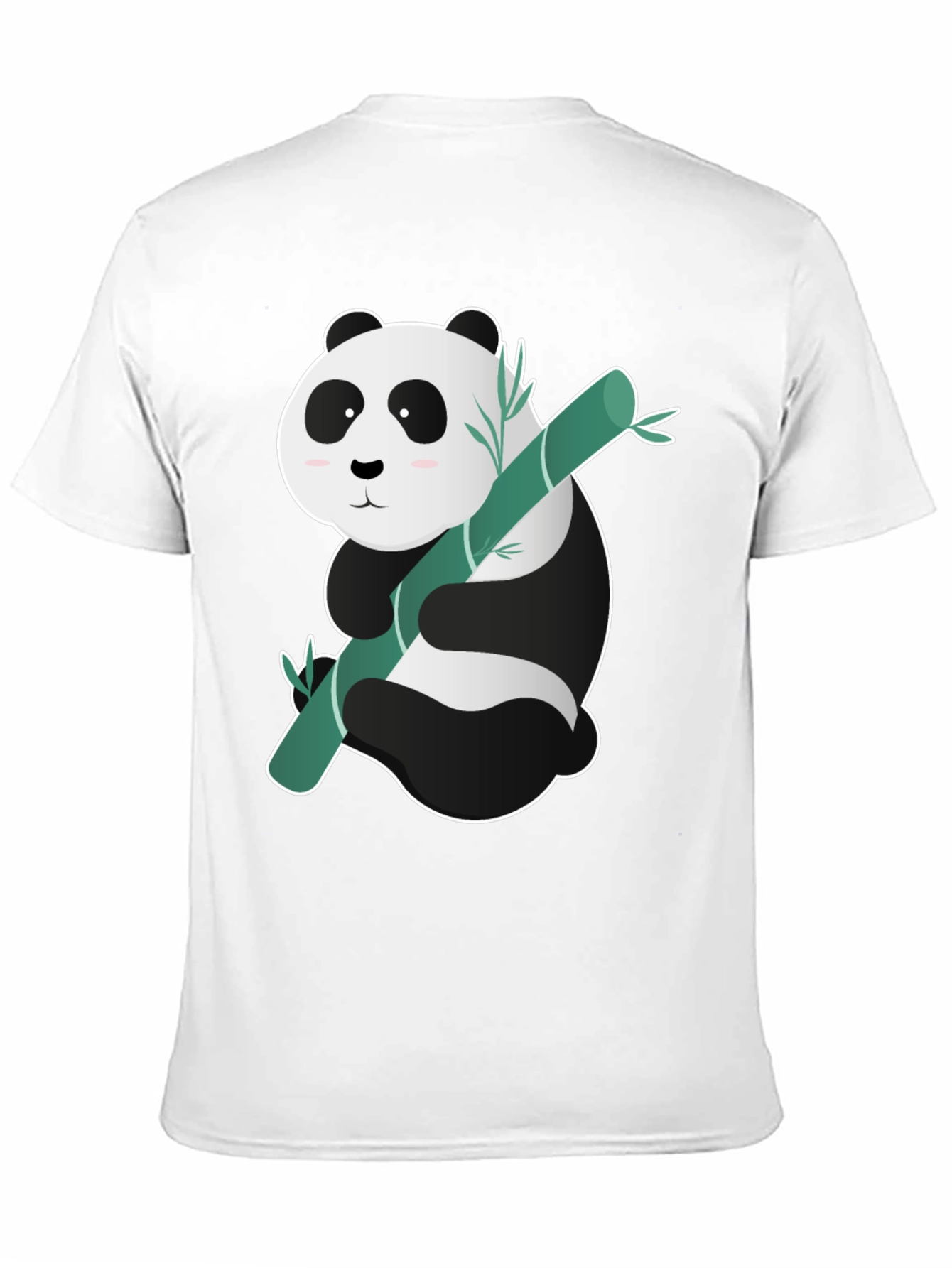 Black Cute Panda Bamboo T-Shirt - Black view 11