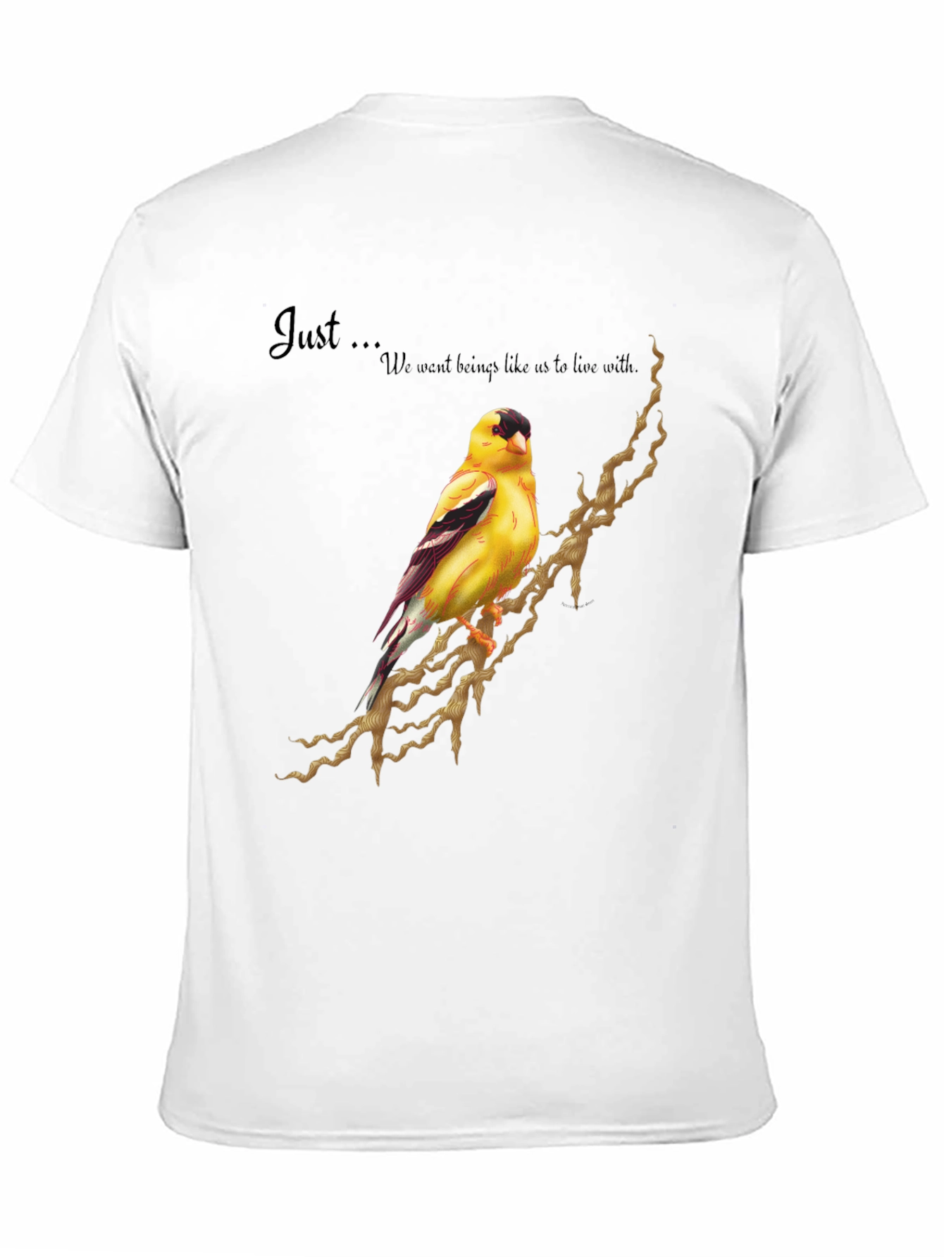 Black Goldfinch Bird Graphic Tee - Unique Design Shirt view 11