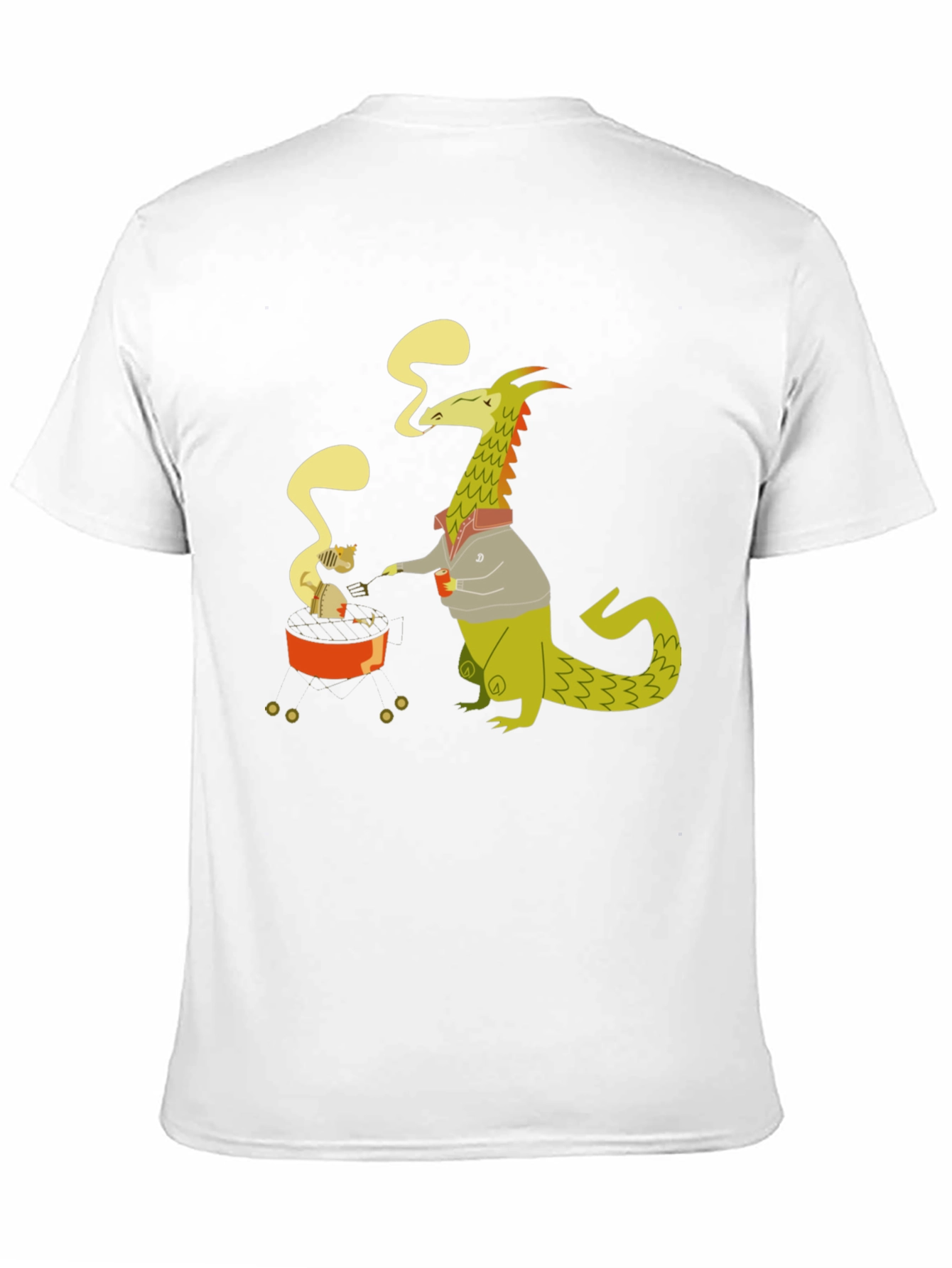 Black Dragon & Cat T-Shirt - Cartoon Graphic Tee view 11