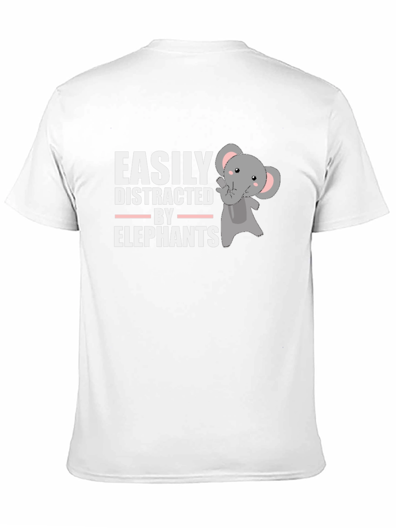 Black Easily Distracted By Elephants T-Shirt view 11