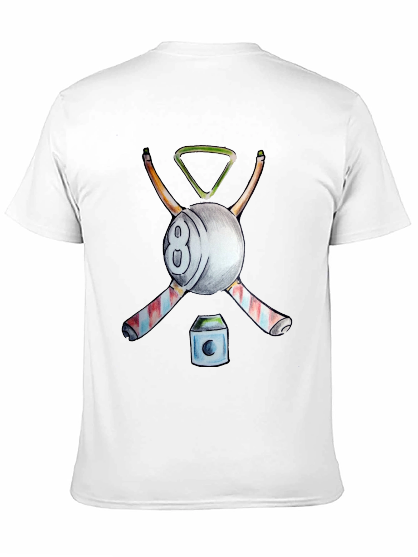 Black Cool Billiards Graphic T-Shirt - 8 Ball Design view 11
