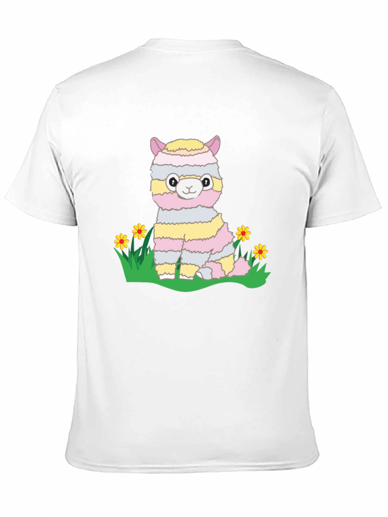 Black Cute Llama T-Shirt - Striped Alpaca Graphic Tee view 11