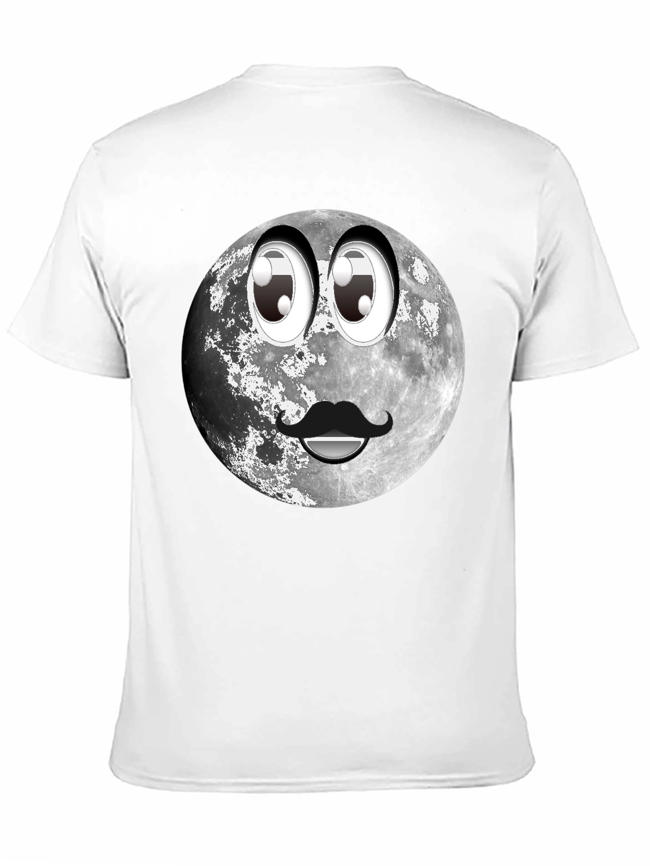 Black Humorous Moon Face Graphic Tee - Black view 11