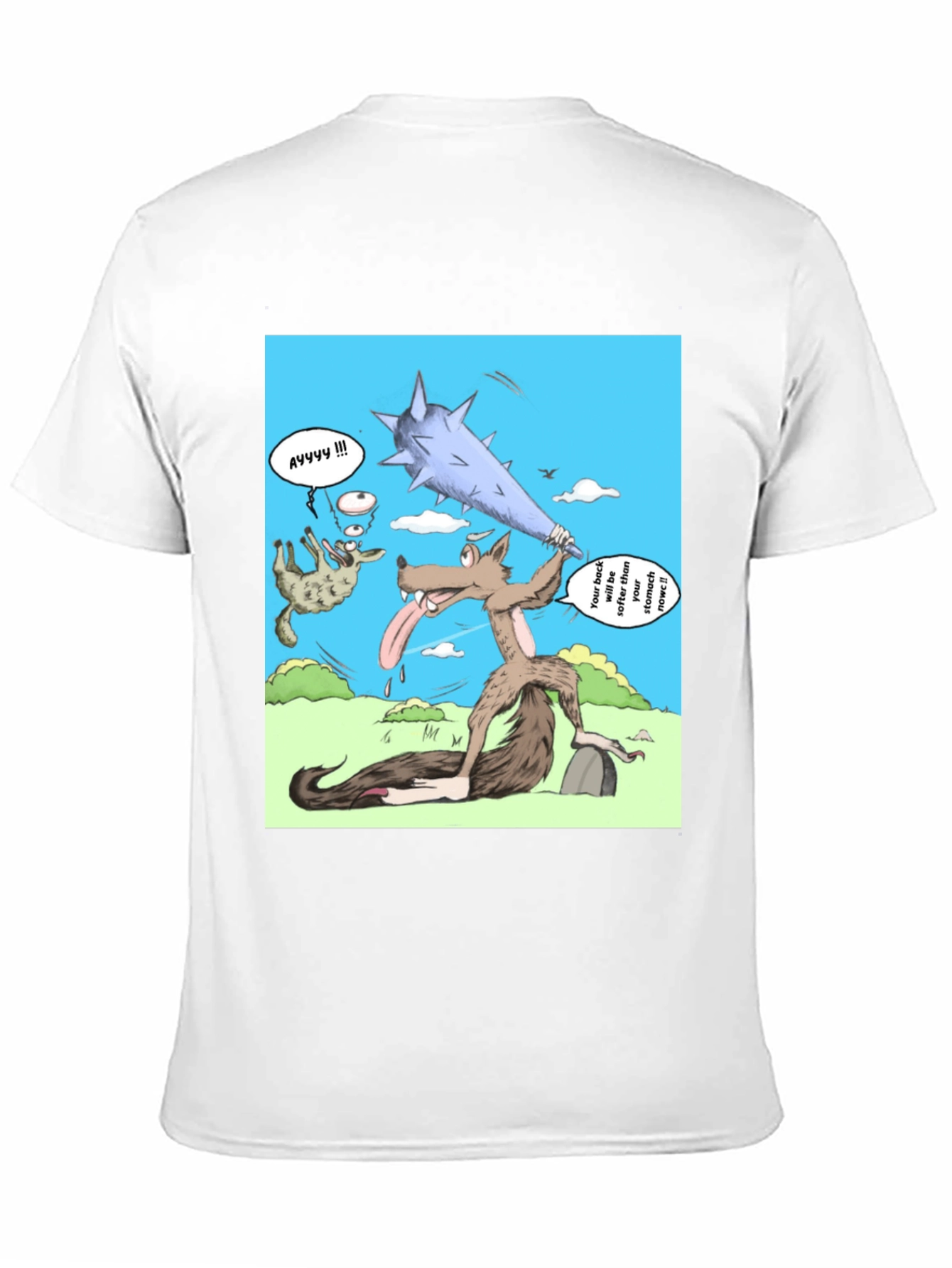 Black Cartoon Wolf T-Shirt view 11