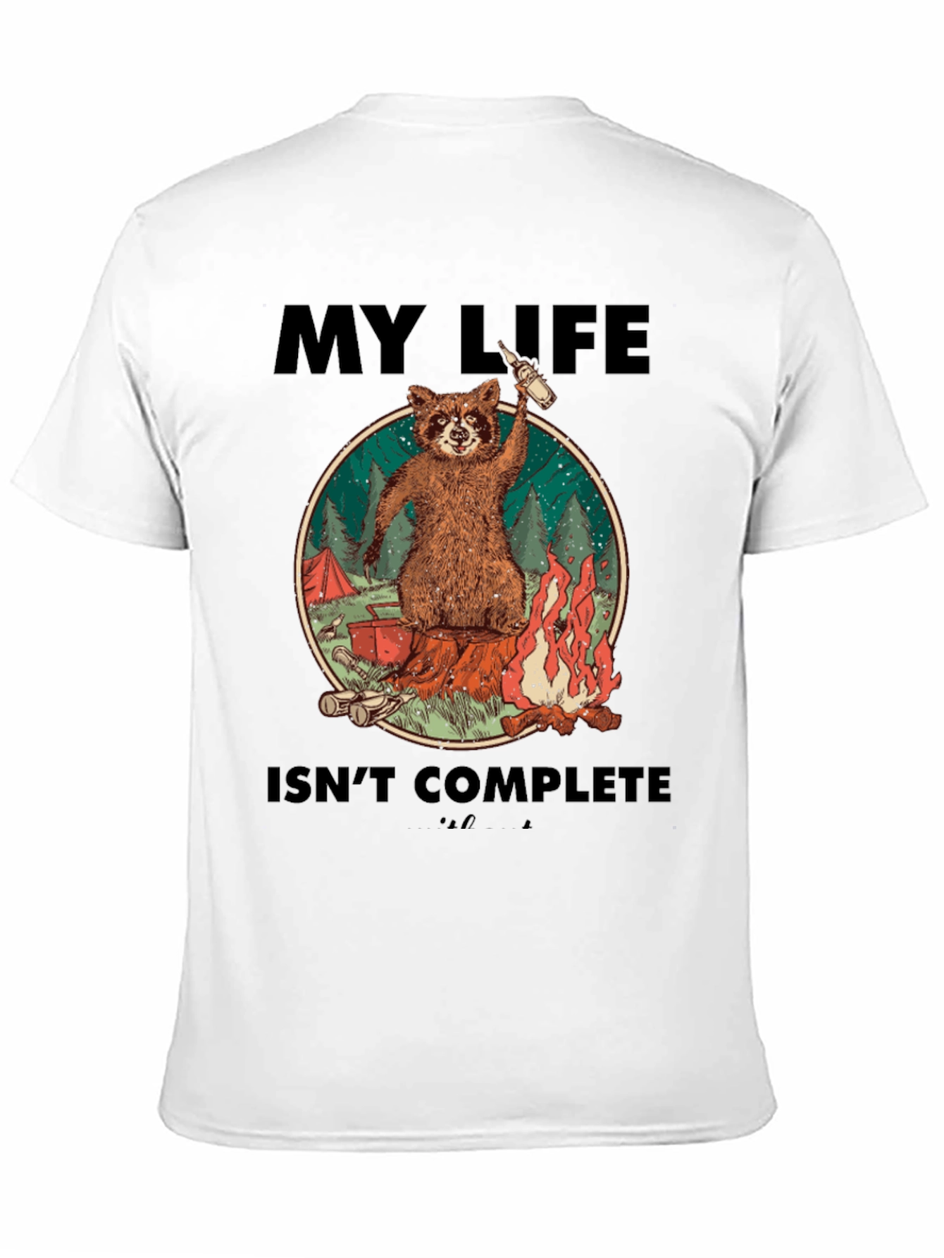 Black Raccoon Camping Graphic Tee - My Life Isn't Complete view 11