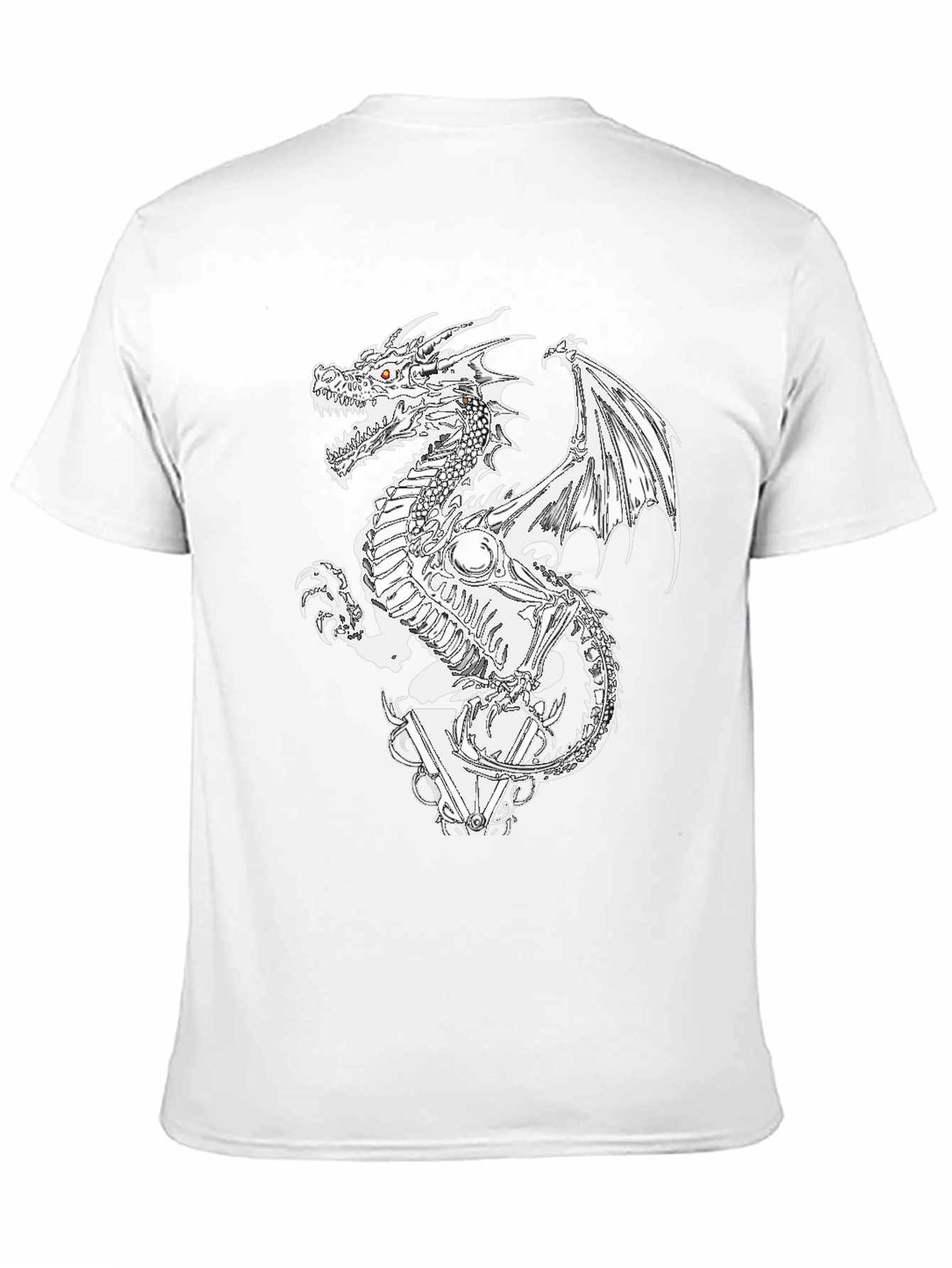 Black Dragon Skeleton Graphic Tee - Black view 11