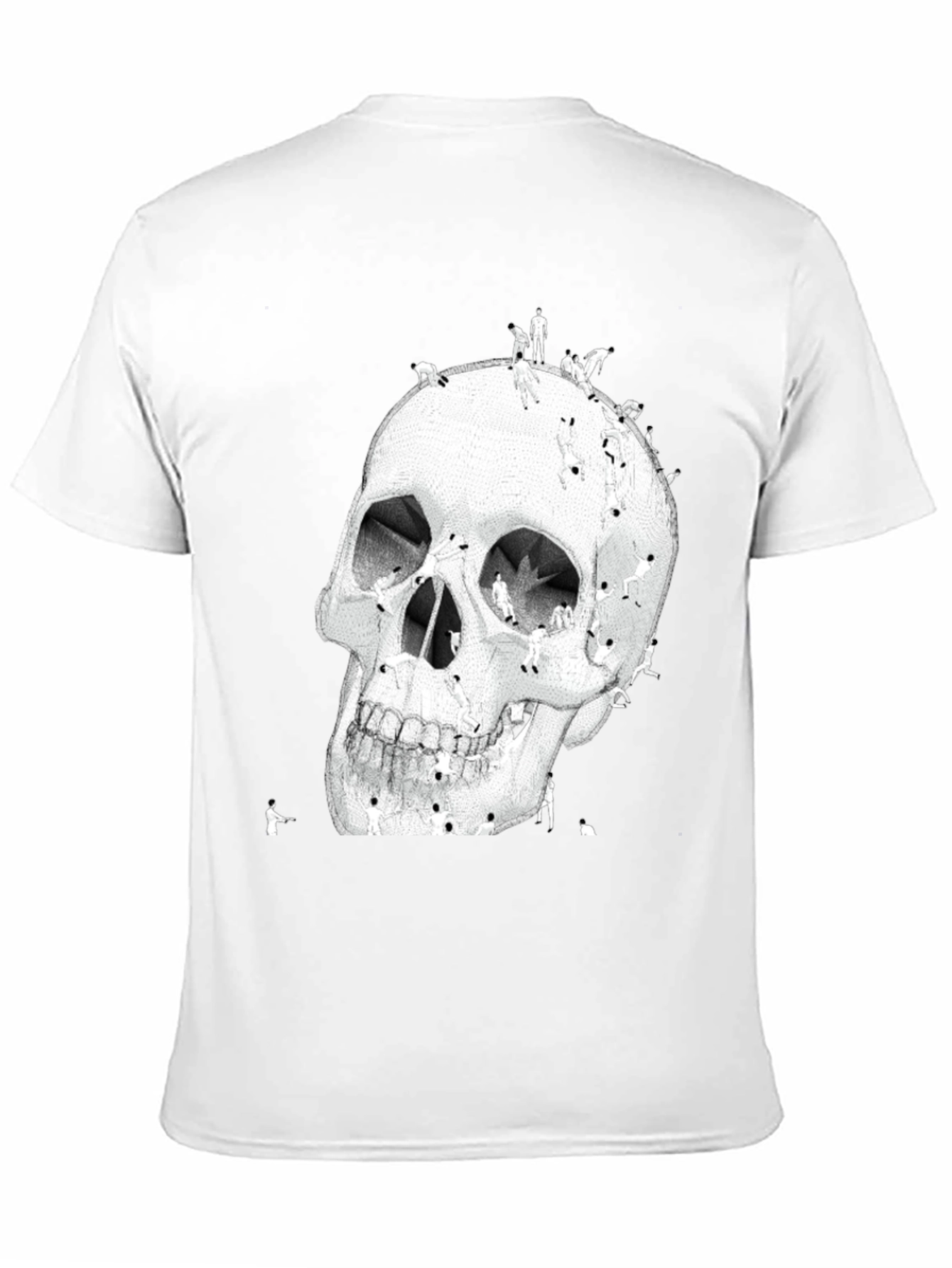 Black Skull Art Graphic T-Shirt - Black view 11