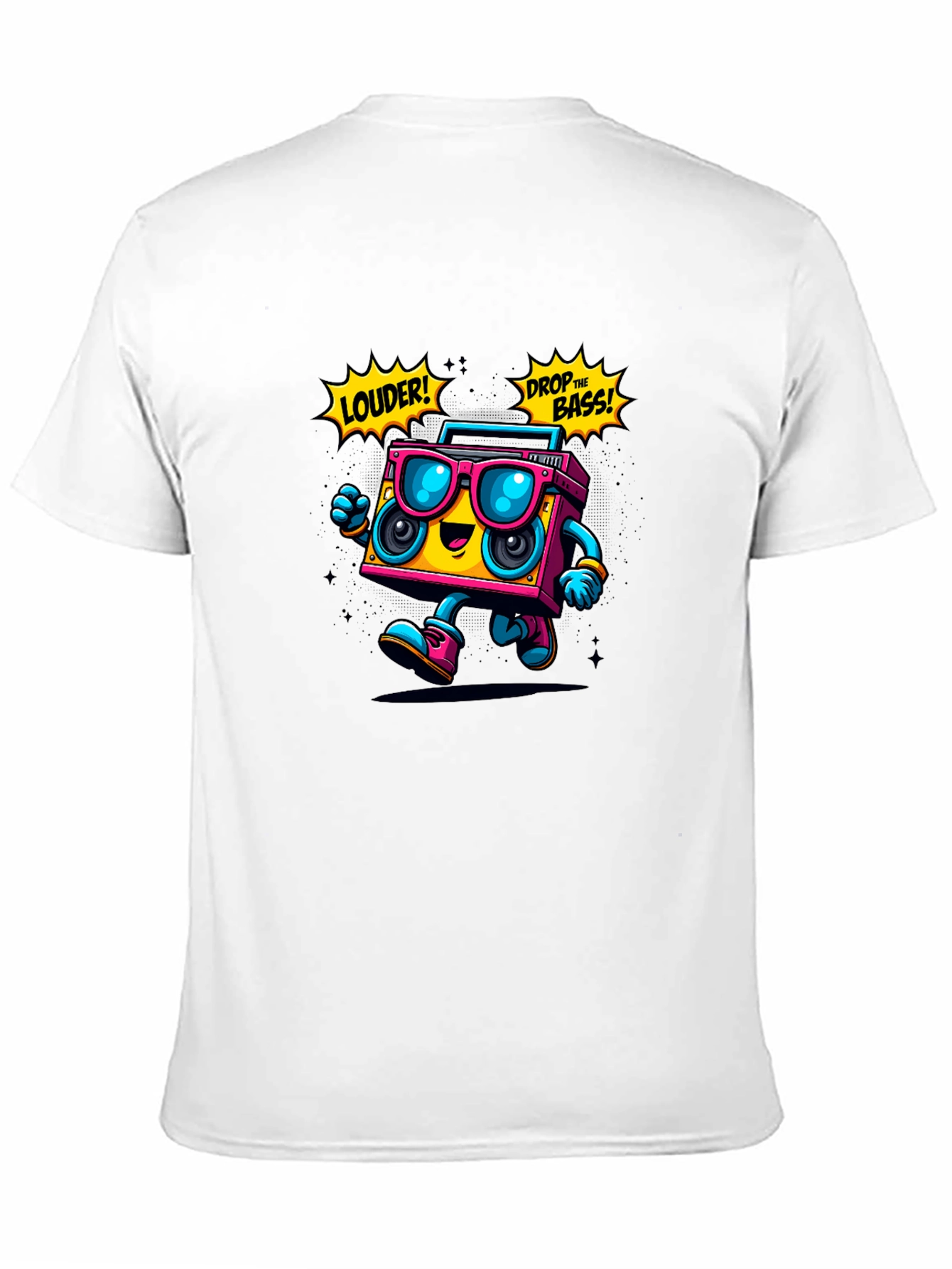 Black Retro Boombox Graphic T-Shirt - Loud and Fun! view 11