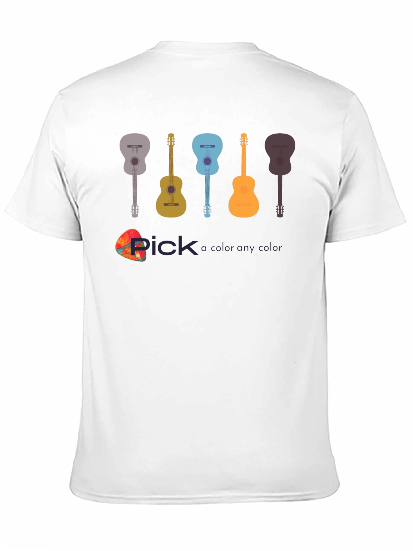 Black Guitar Pick Color T-Shirt - Music Lover Apparel view 11