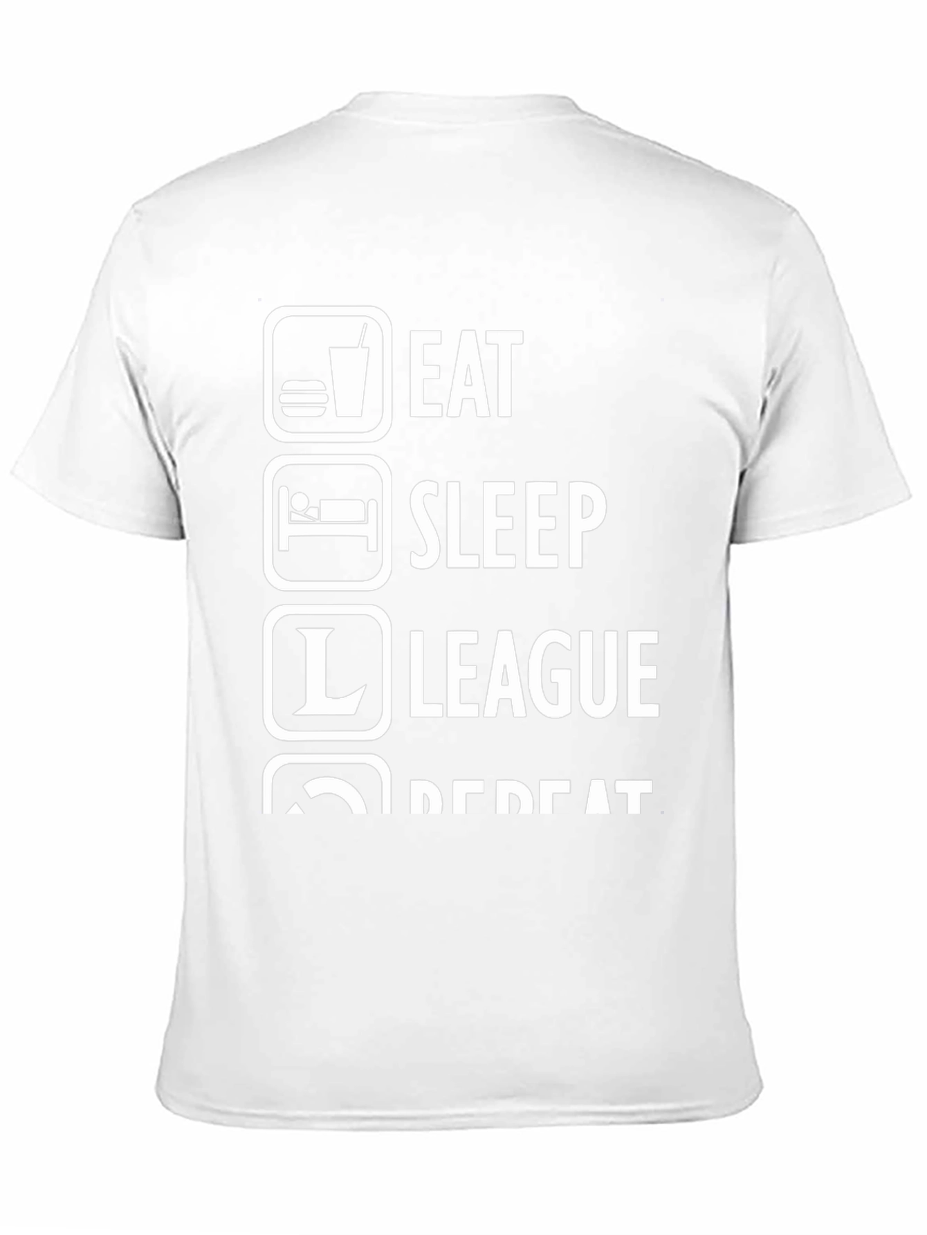 Black Eat Sleep League Repeat Black T-Shirt view 11